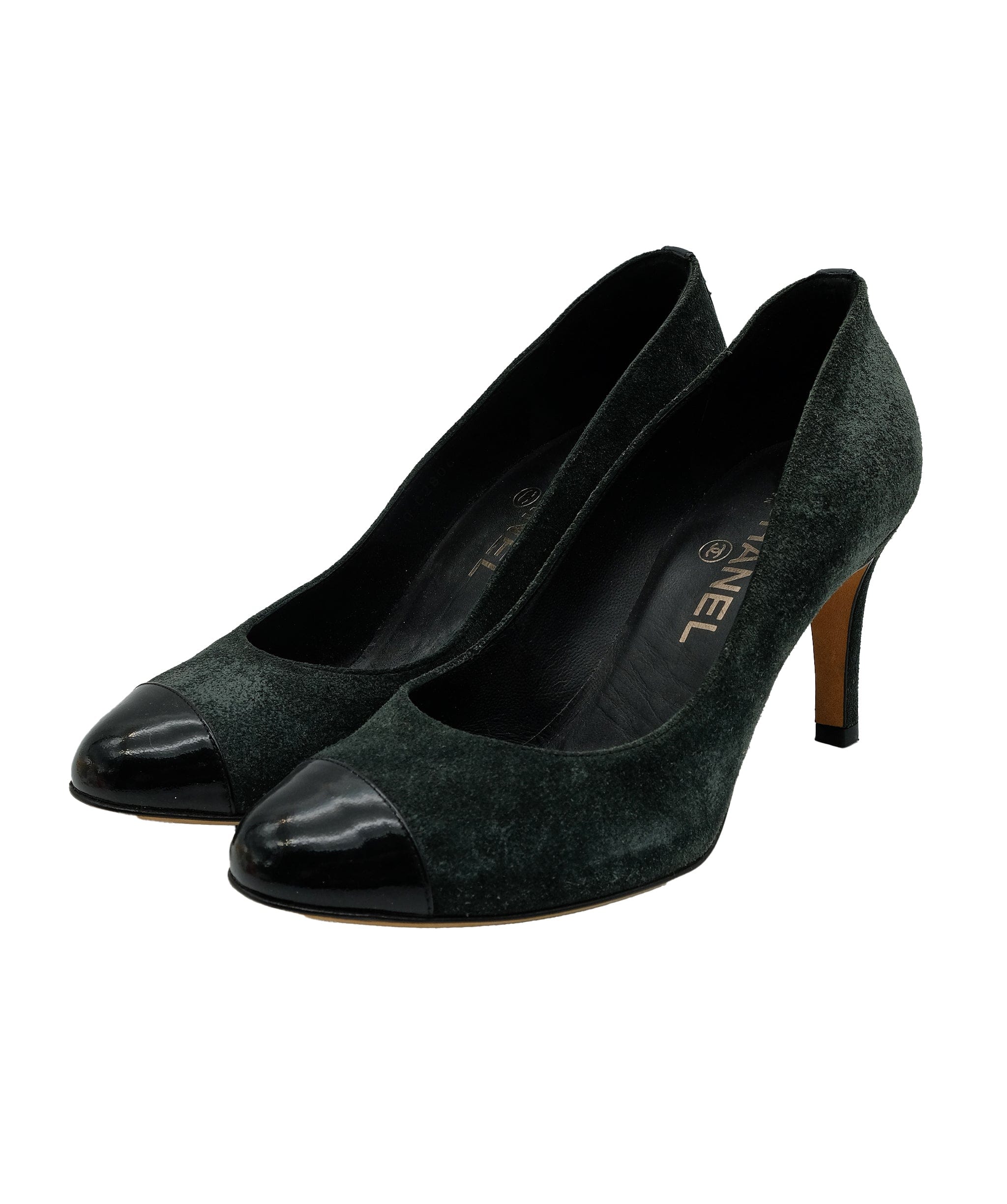 Chanel Chanel Pumps Green Suede 37 RJC1867