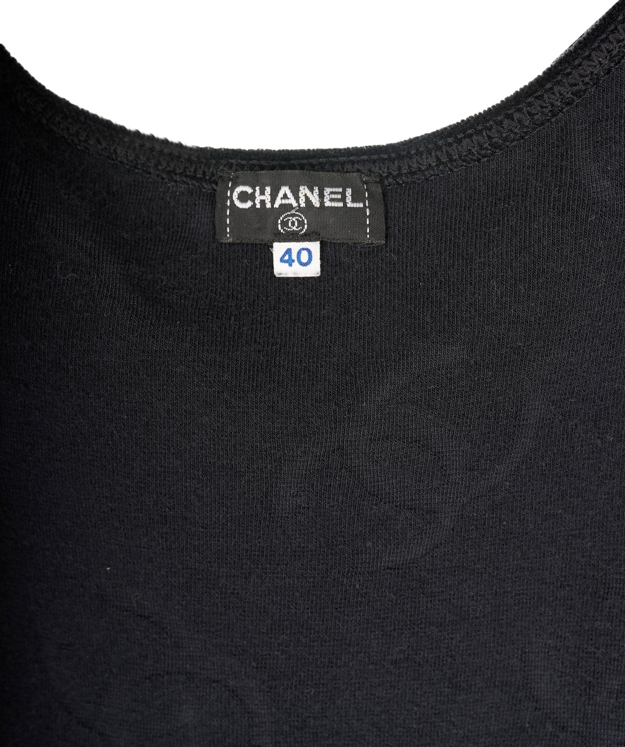 Chanel CHANEL RARE 1996 Velour Tunic Dress Black ASL2574