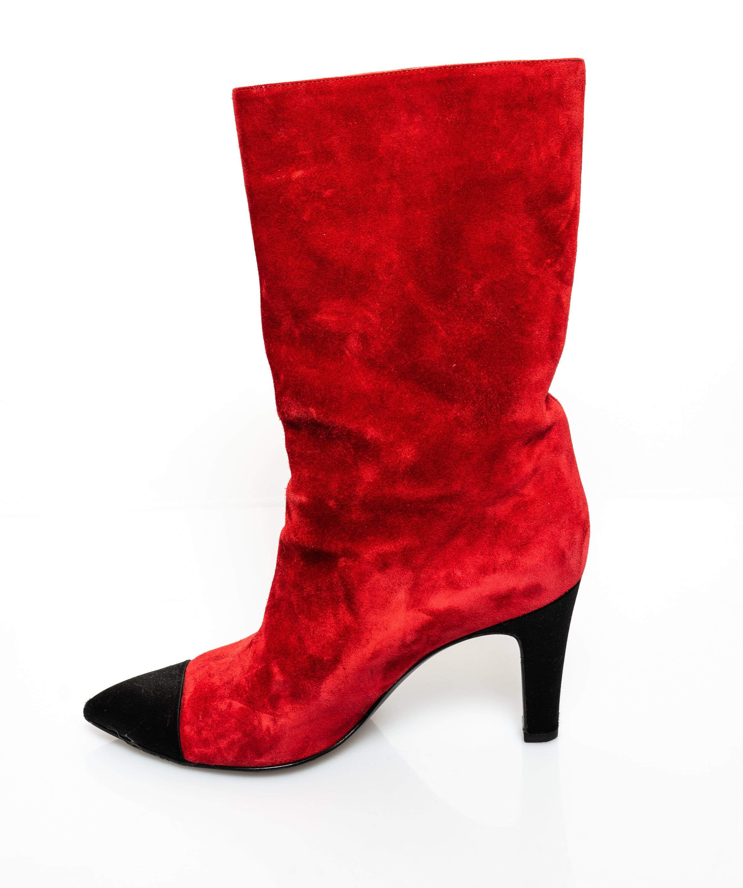 Chanel Chanel Red Gabrielle Suede boots size 39 - ASC1129