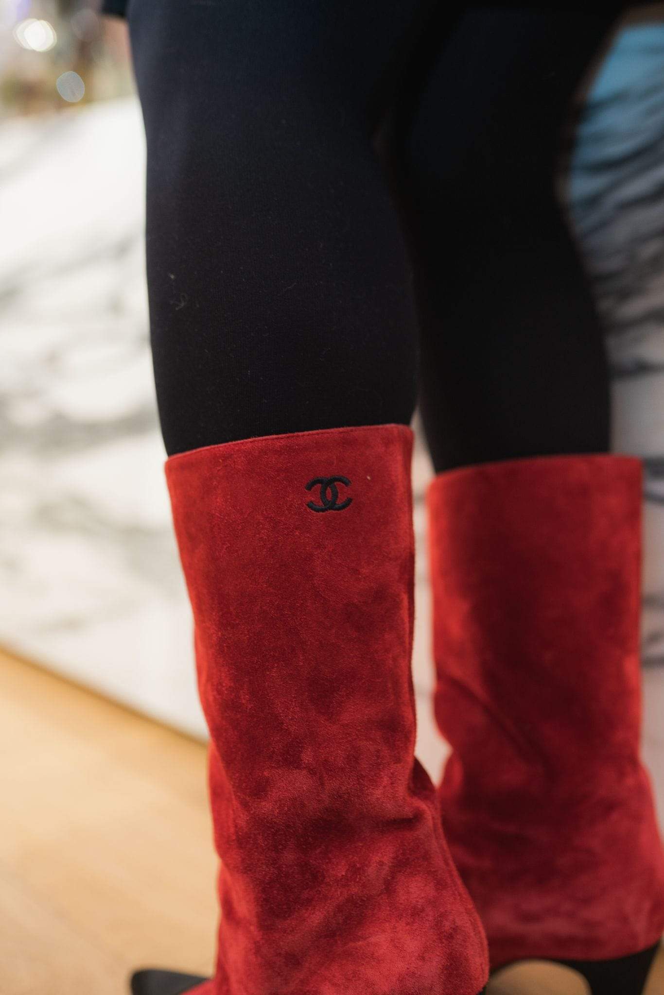 Chanel Chanel Red Gabrielle Suede boots size 39 - ASC1129