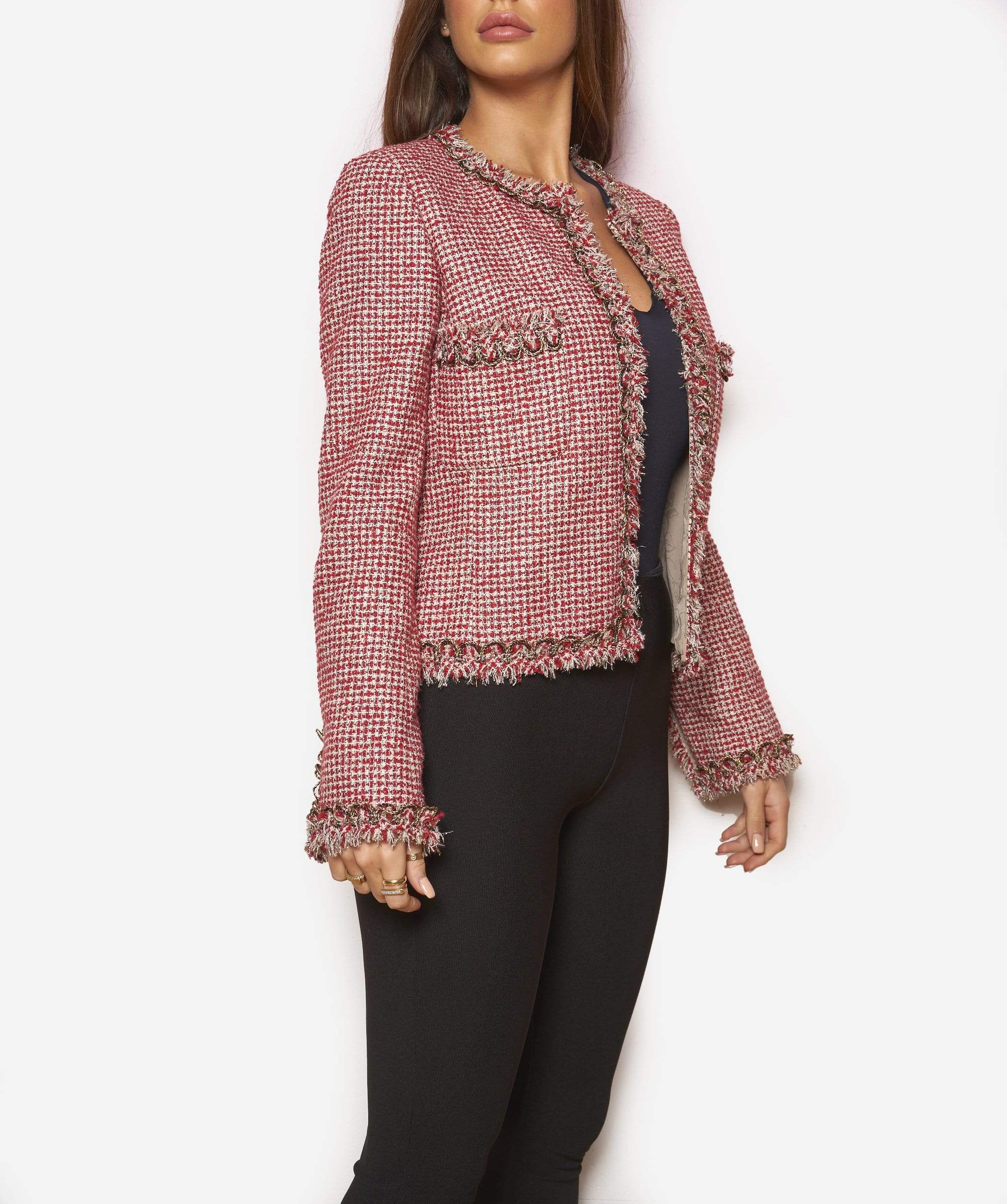 Chanel Chanel Red Tweed Jacket