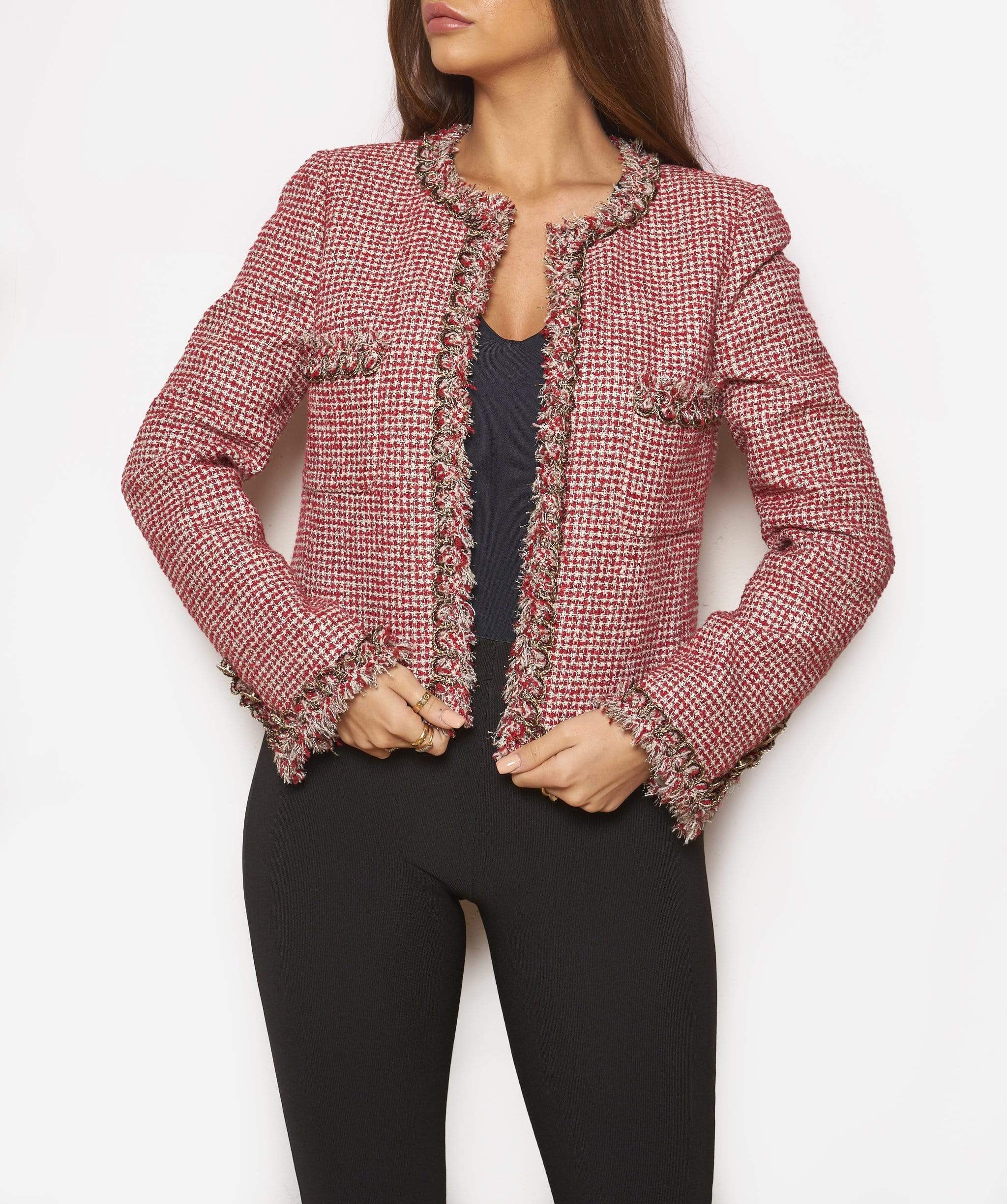 Chanel Chanel Red Tweed Jacket