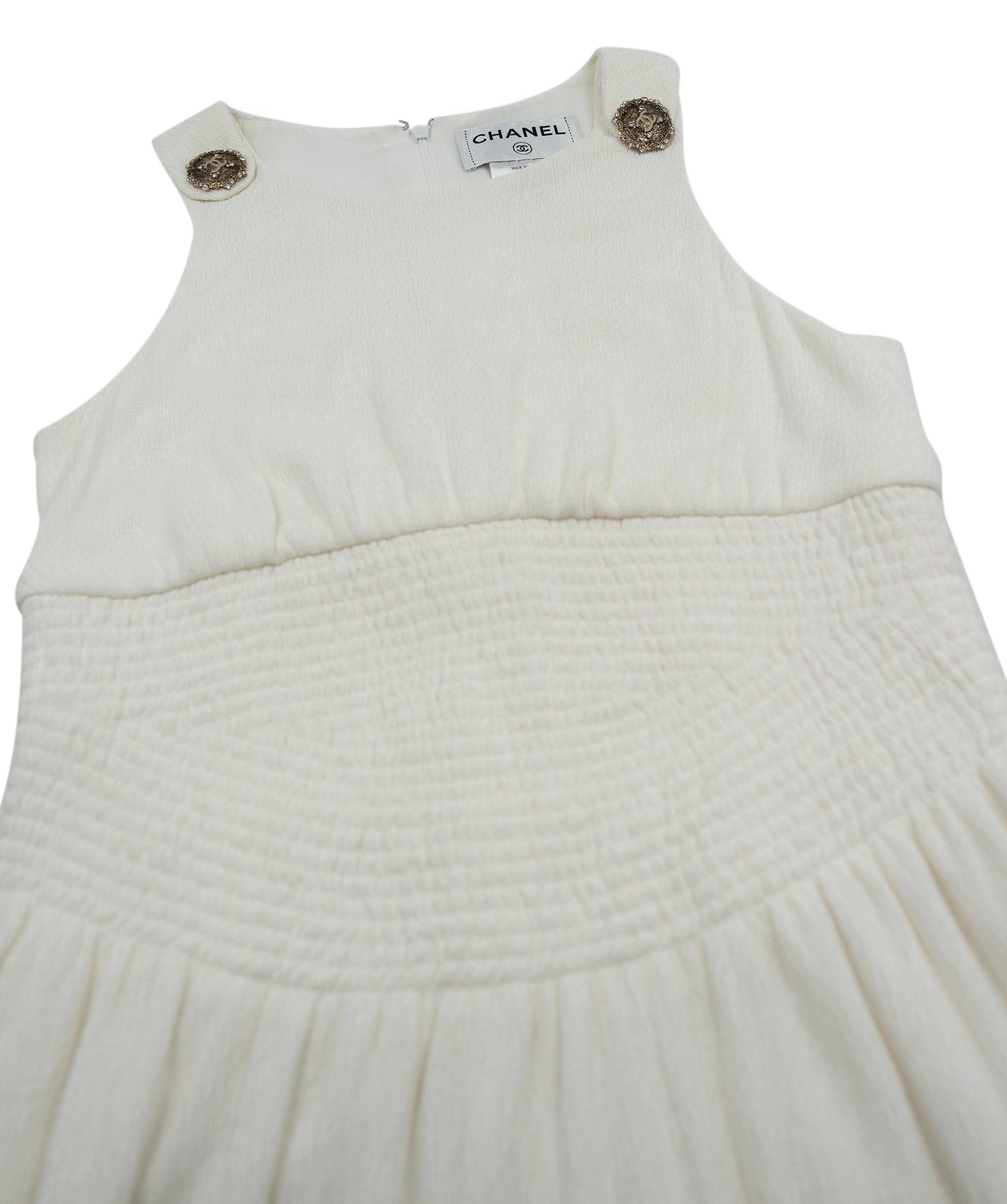 Chanel Chanel Sleeveless Long White Dress ASL4605