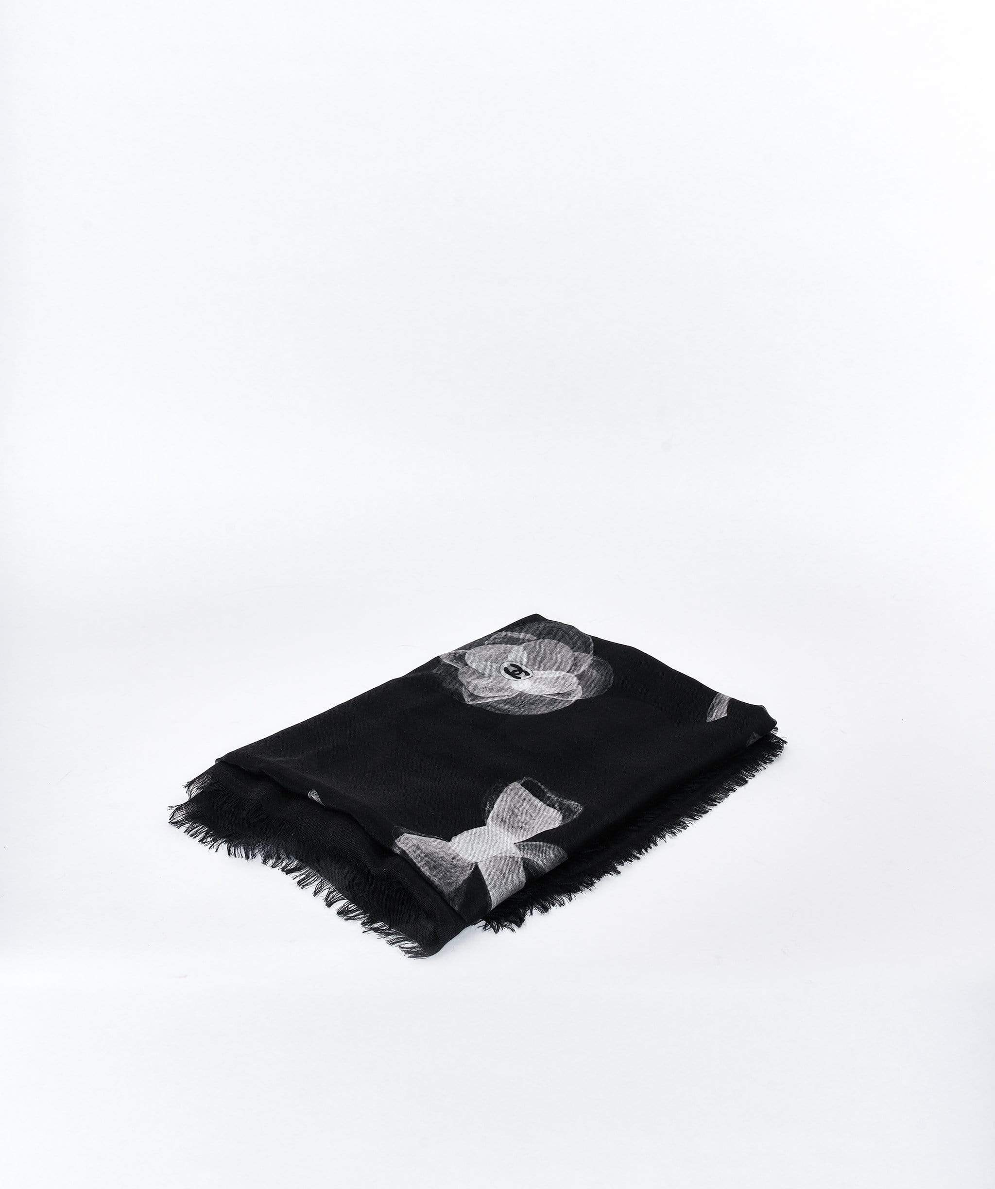 Chanel Chanel Stole black Cashmere Scarf