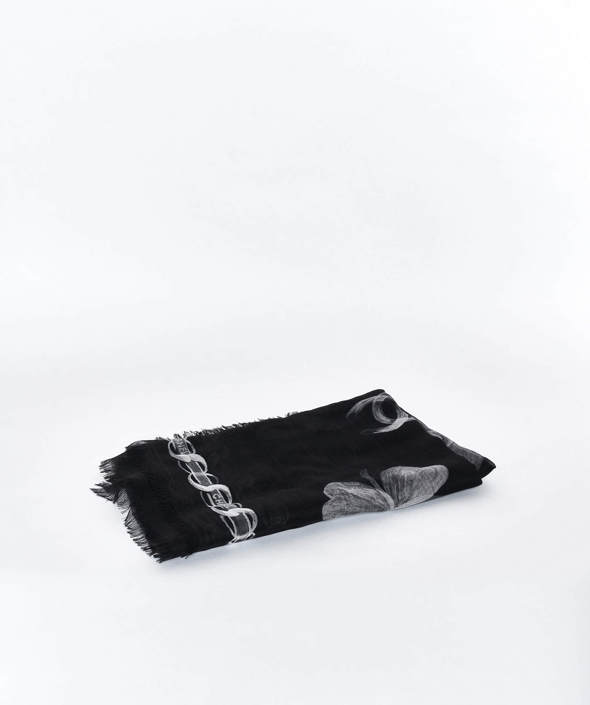 Chanel Chanel Stole black Cashmere Scarf