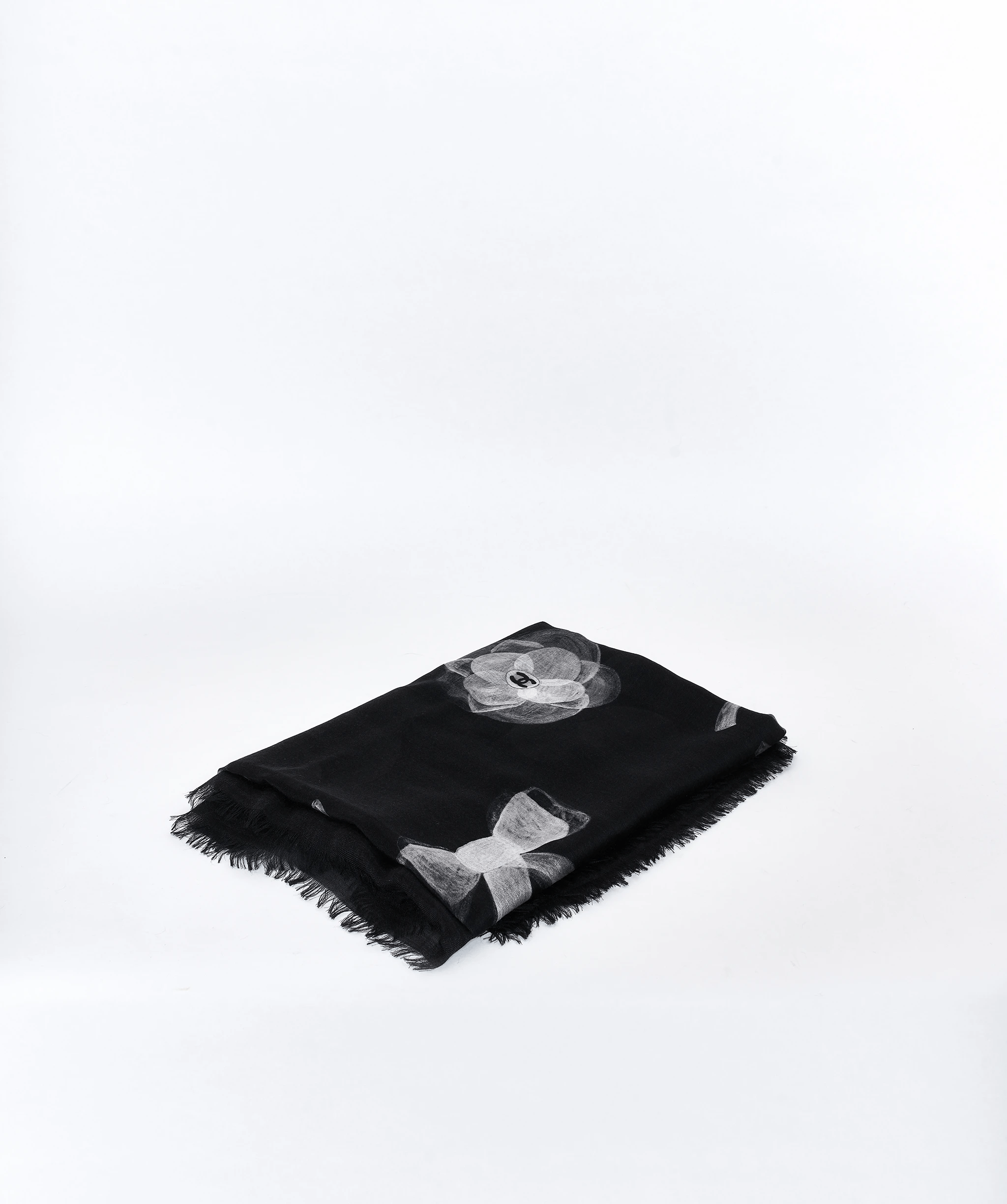 Chanel Chanel Stole black Cashmere Scarf