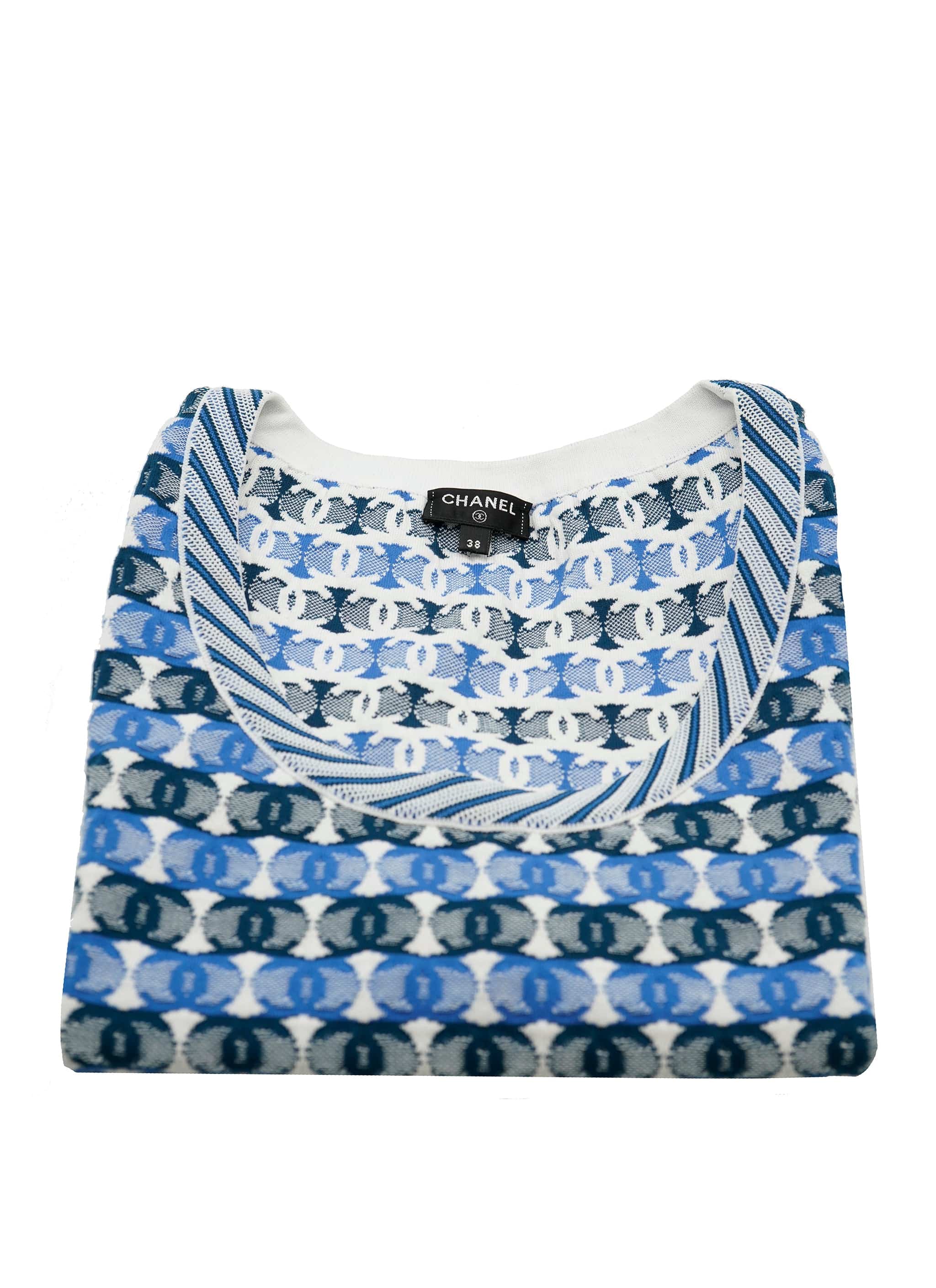 Chanel Chanel tank top white and blue cc ASC1418