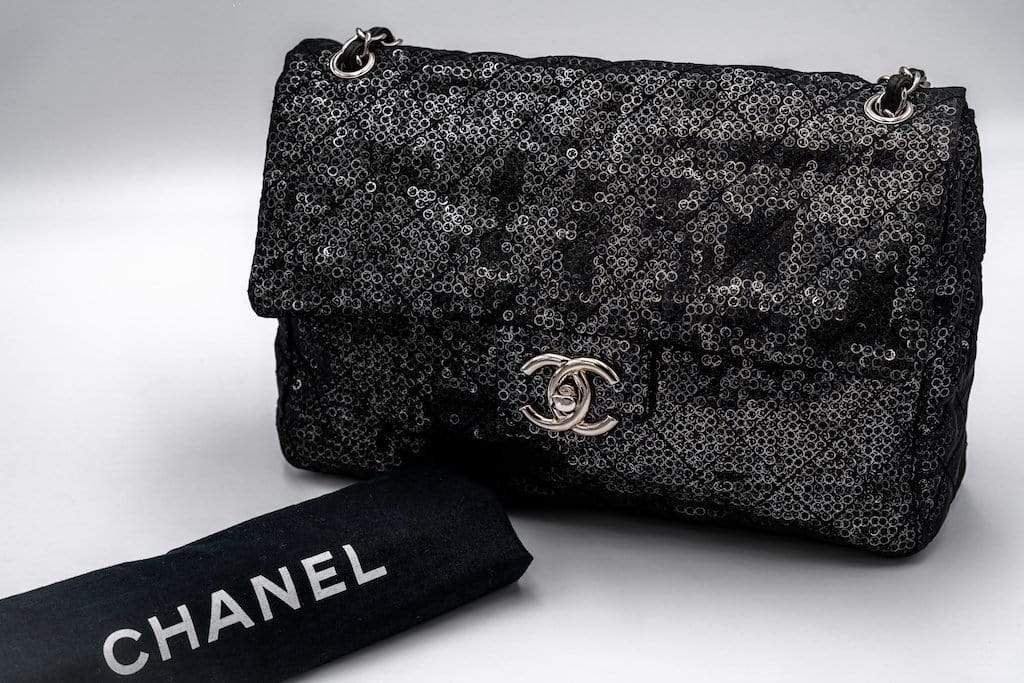 Chanel Chanel Hidden Maxi Flap Black Sequins Bag