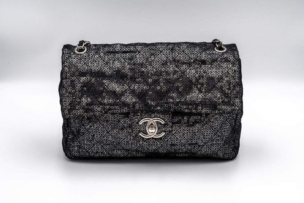 Chanel Chanel Hidden Maxi Flap Black Sequins Bag