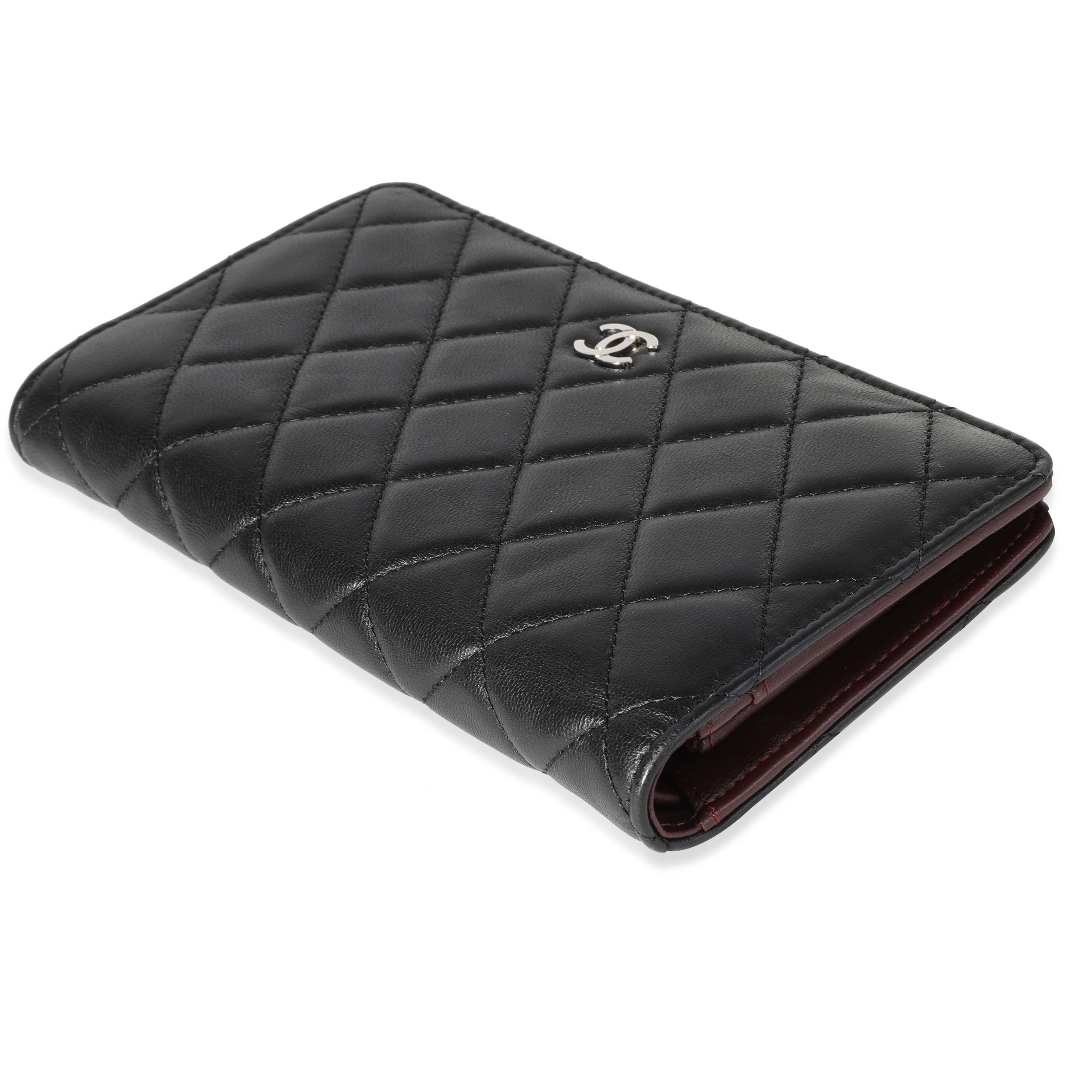 Chanel Chanel Black Quilted Lambskin Yen Wallet