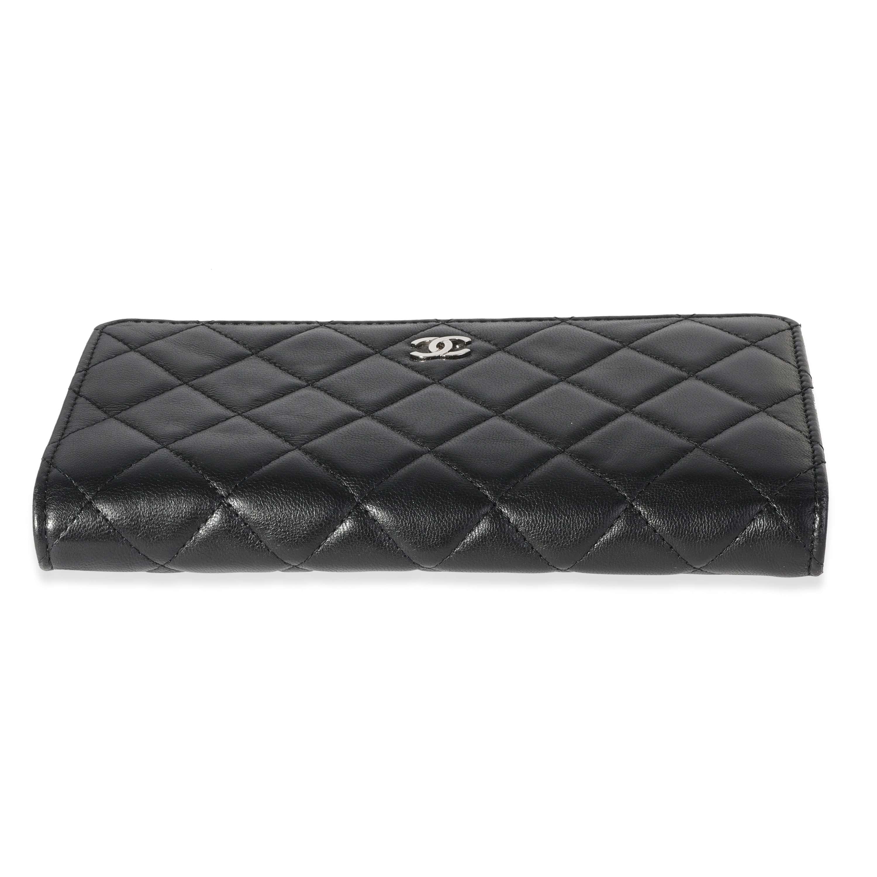 Chanel Chanel Black Quilted Lambskin Yen Wallet