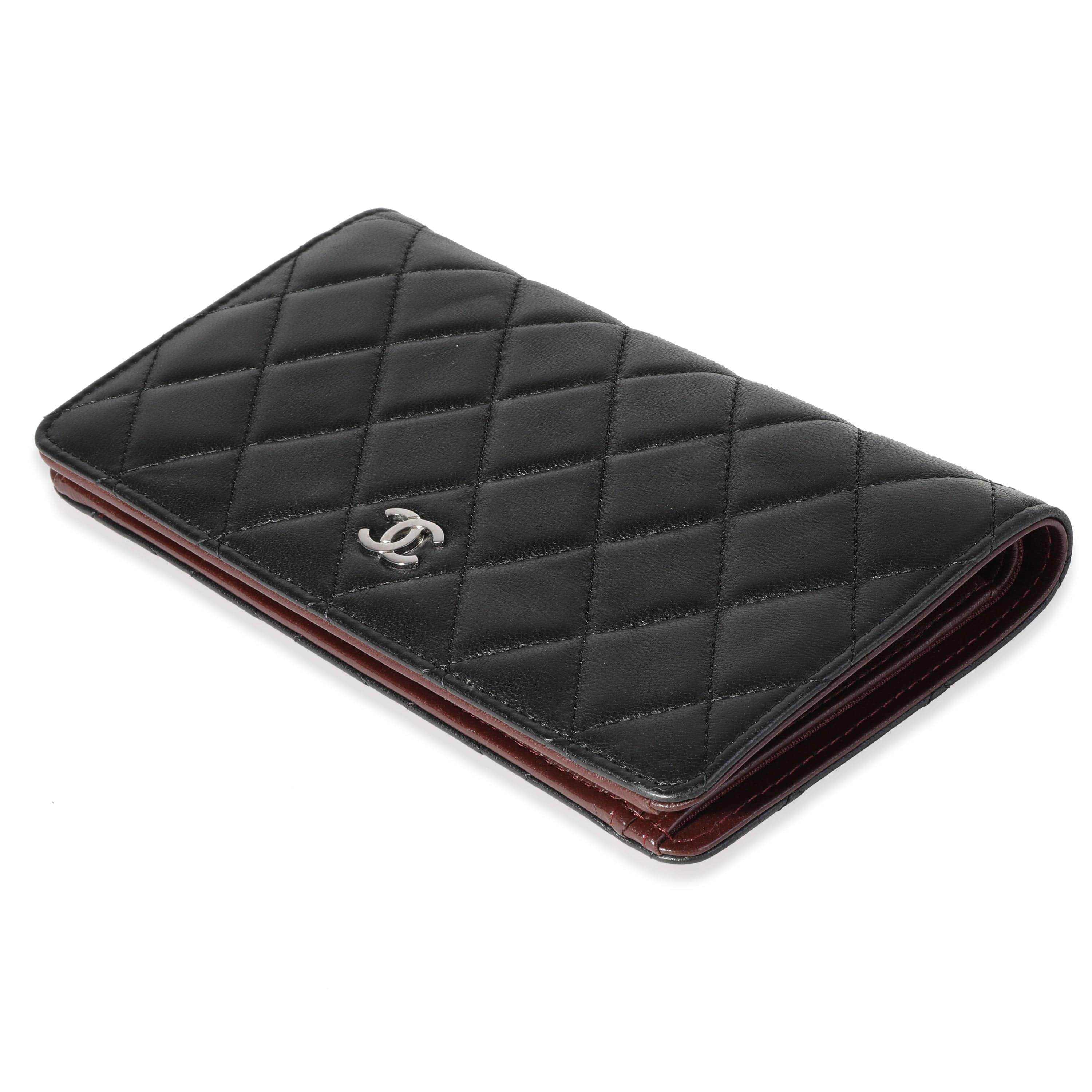 Chanel Chanel Black Quilted Lambskin Yen Wallet