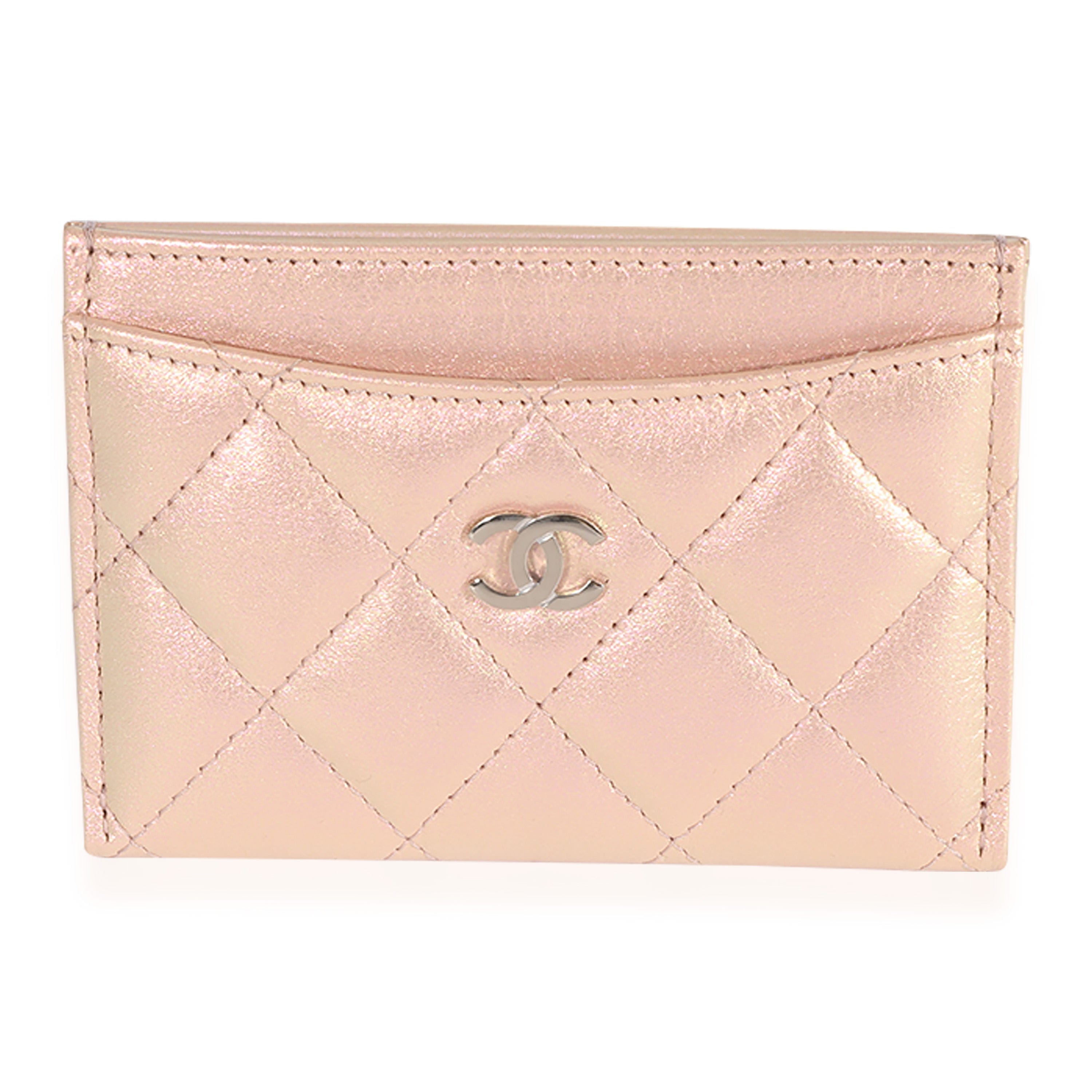 Chanel Chanel Iridescent Rose Quilted Lambskin Classic Card Holder