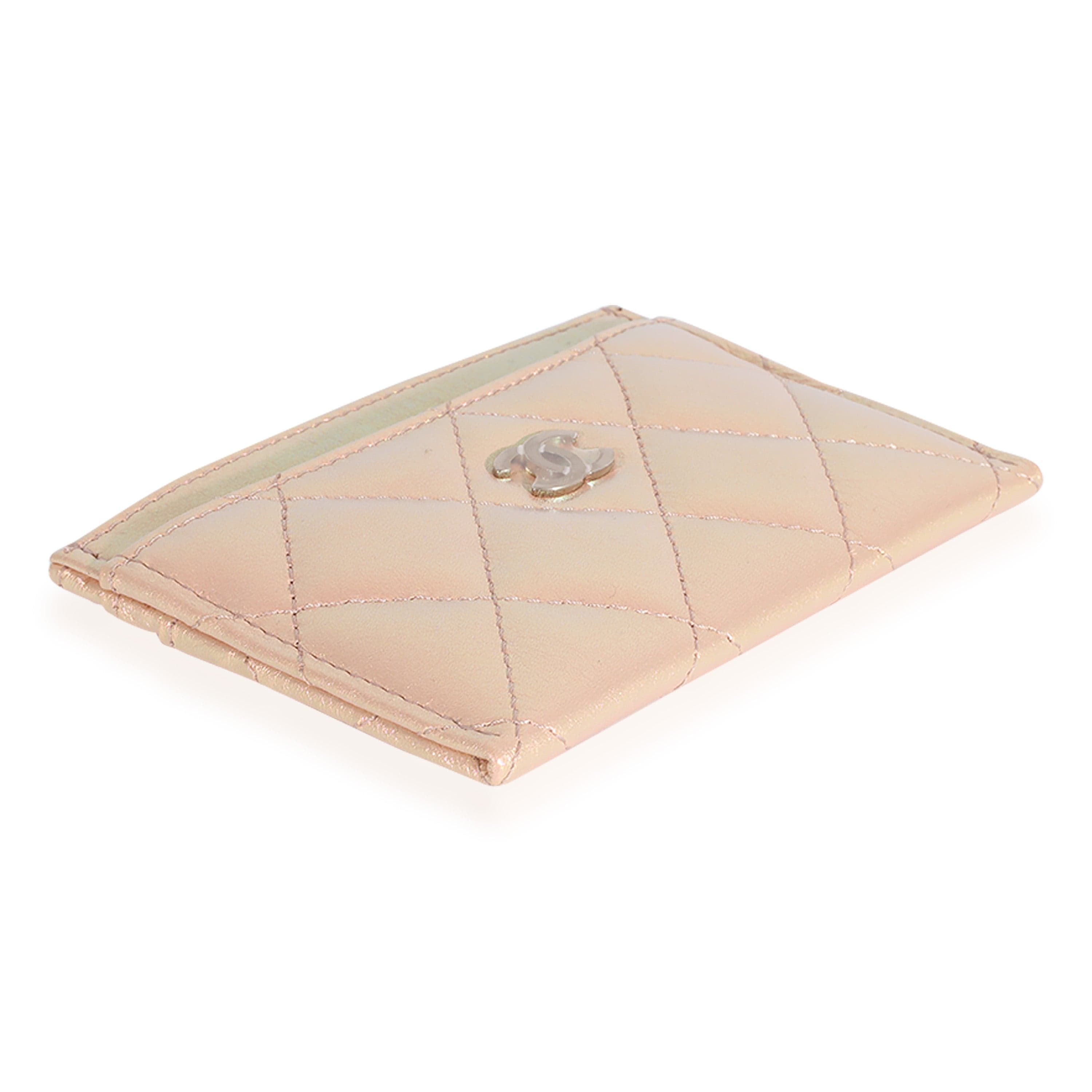 Chanel Chanel Iridescent Rose Quilted Lambskin Classic Card Holder