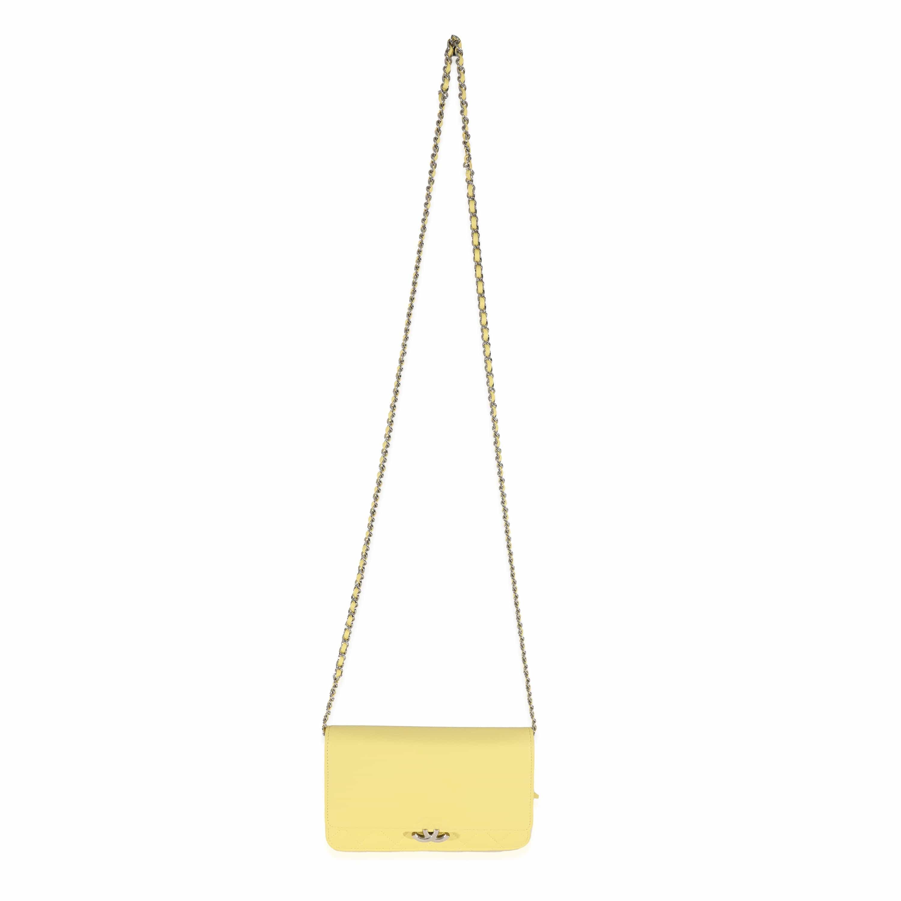 Chanel Chanel Yellow Leather Urban Companion Wallet On Chain