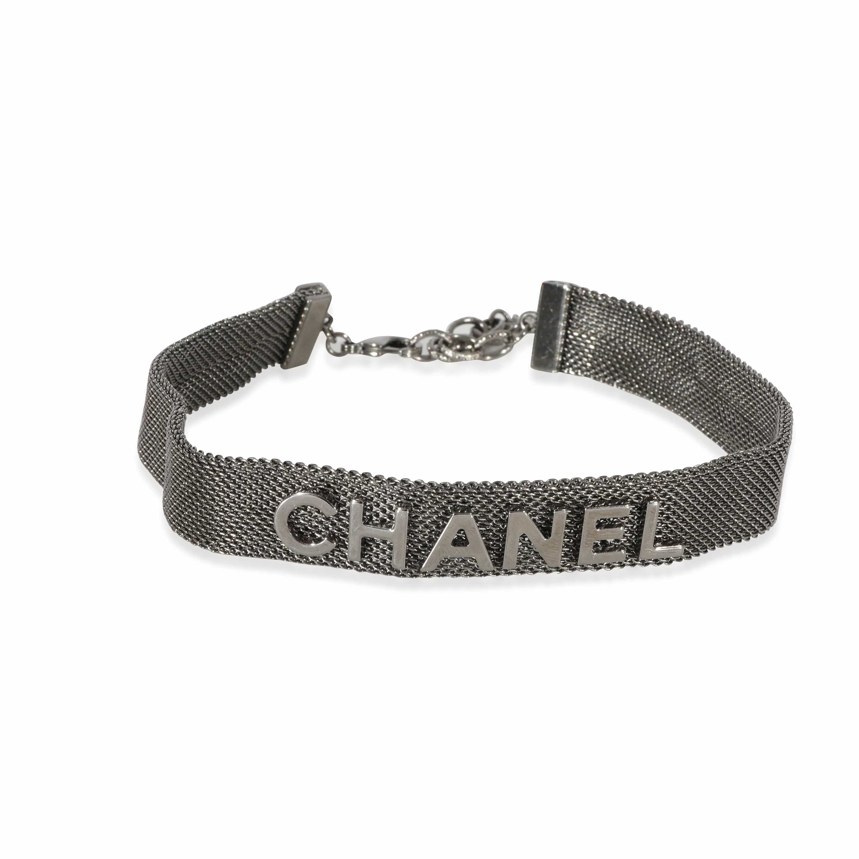 Chanel Chanel Mesh Logo Choker Necklace