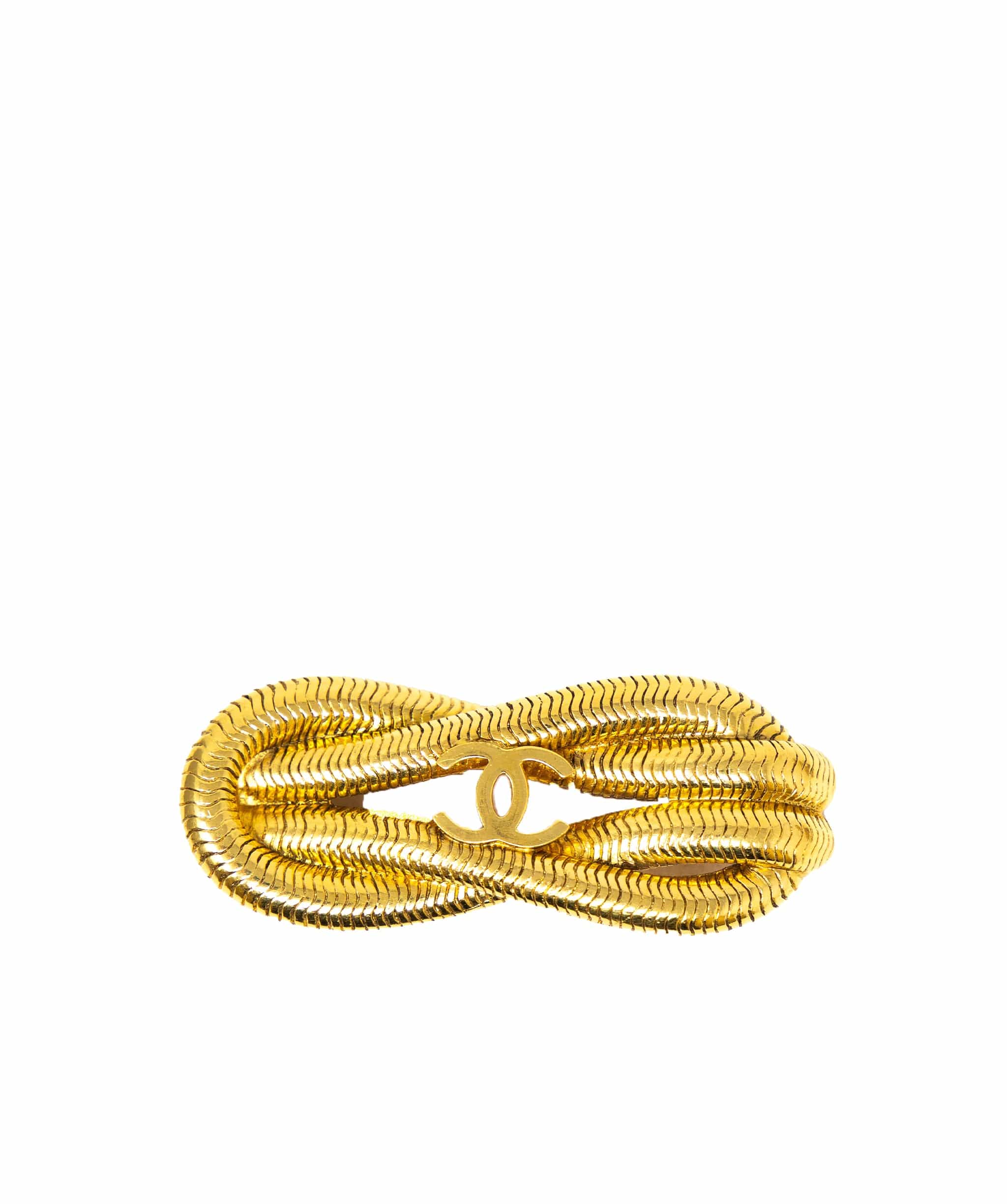 Chanel Chanel 24k gold gilded rope style brooch.  - AGL2205