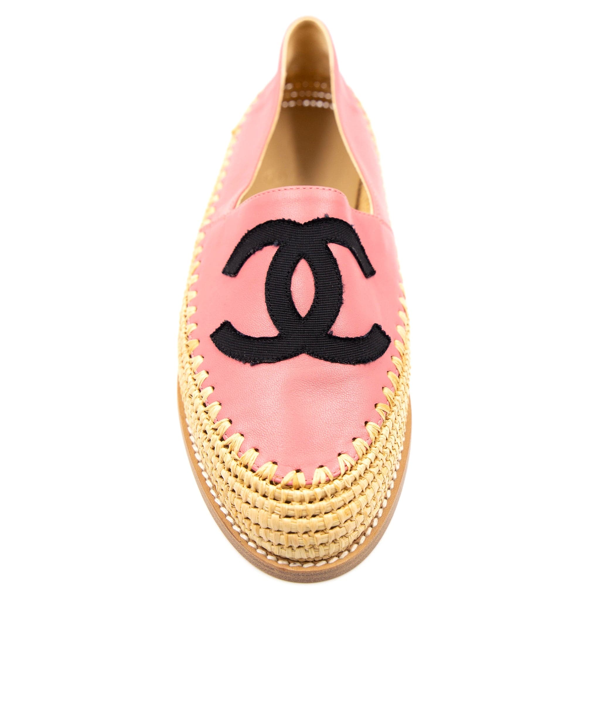 Chanel Chanel Pink Leather CC Espadrilles 38 - AGL2183