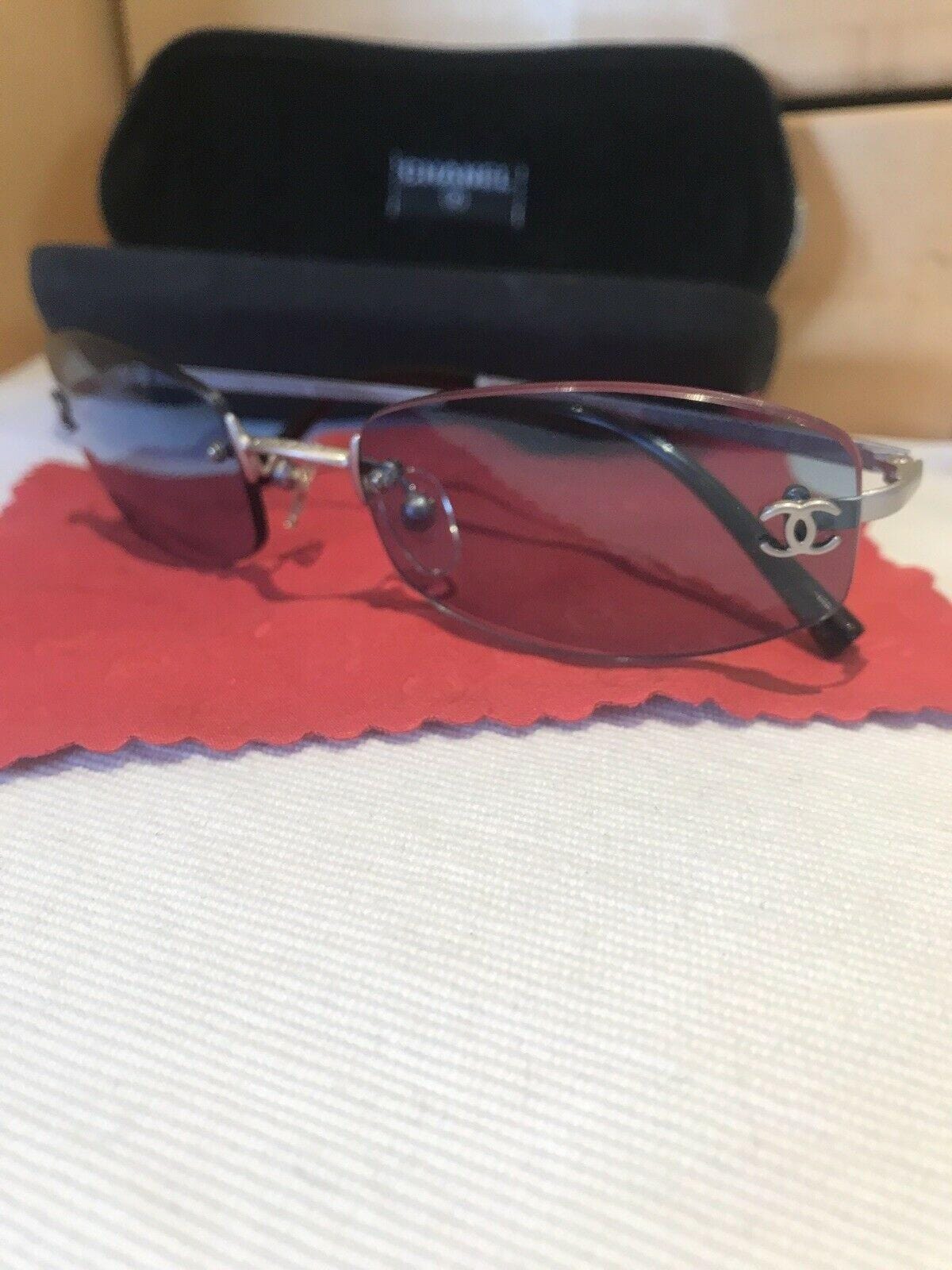 Chanel Chanel Rimless CC Blue Tint Sunglasses