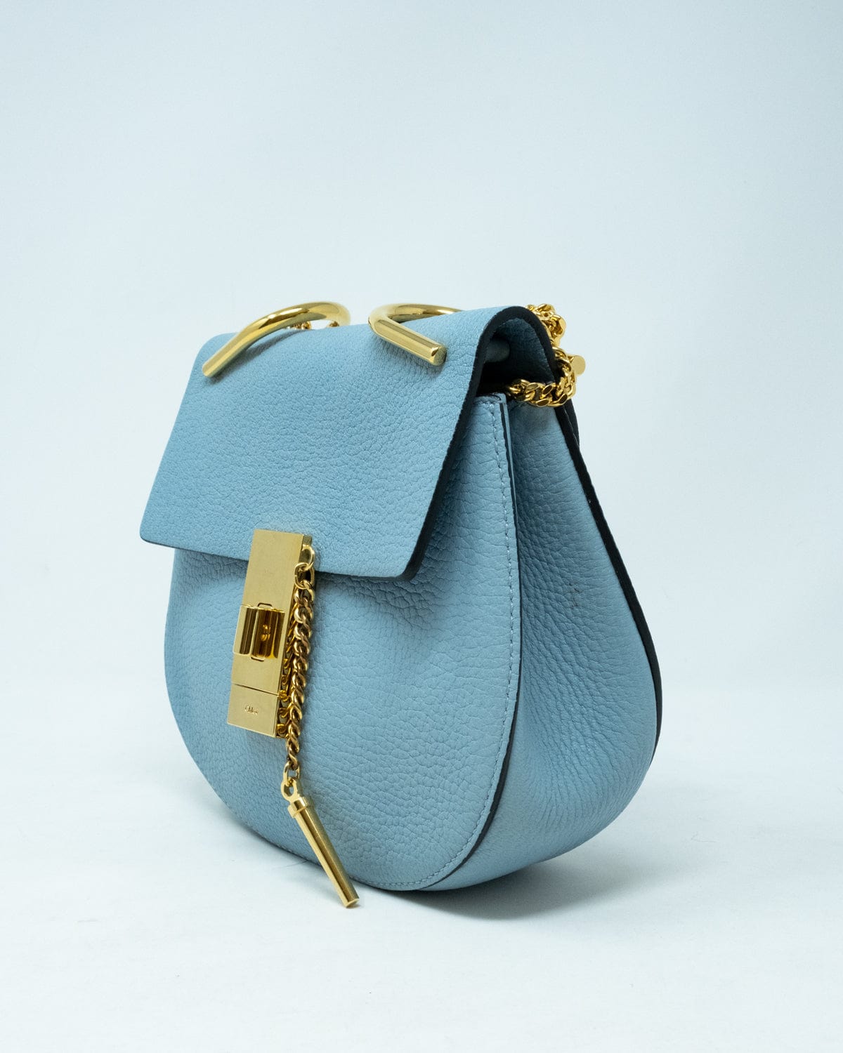 Chloé Chloe Blue Leather Drew Bag GHW - AGL1761