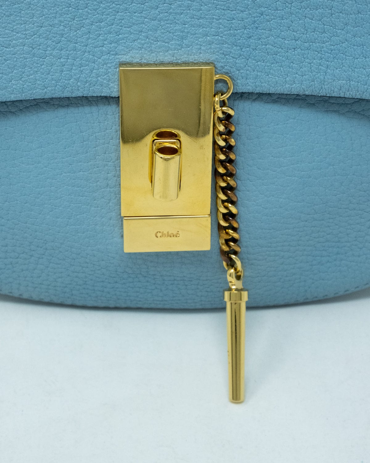 Chloé Chloe Blue Leather Drew Bag GHW - AGL1761