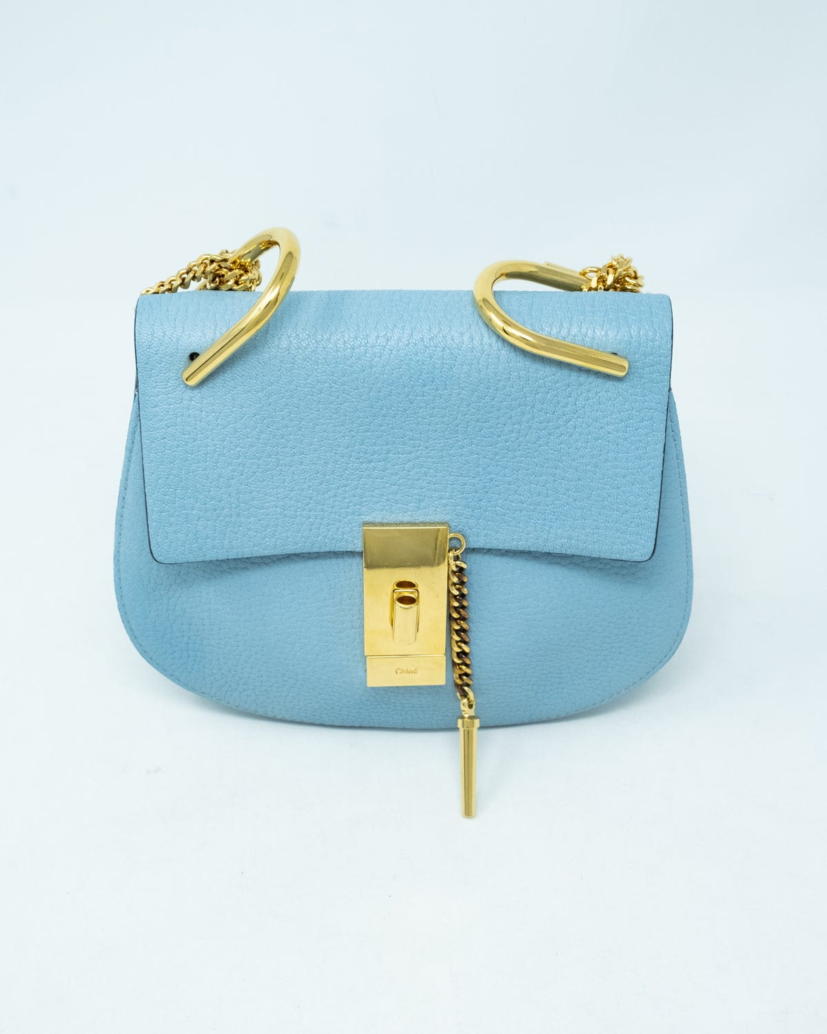 Chloé Chloe Blue Leather Drew Bag GHW - AGL1761