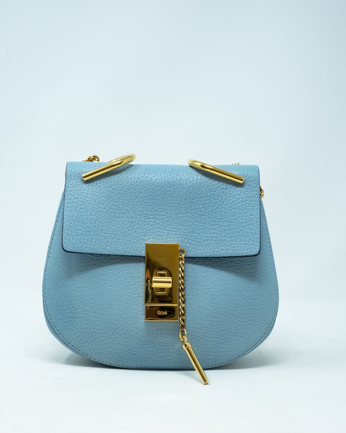 Chloé Chloe Blue Leather Drew Bag GHW - AGL1761