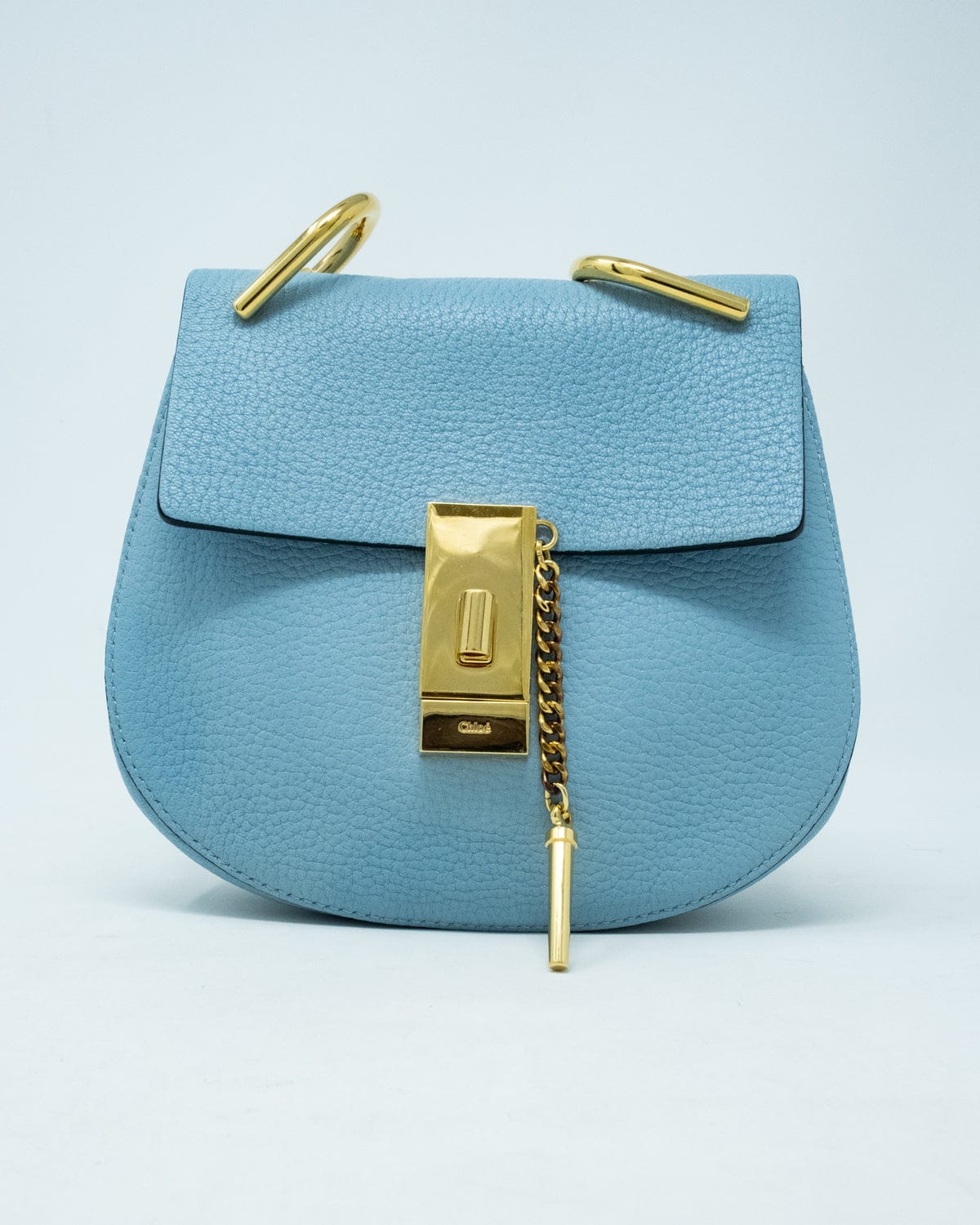 Chloé Chloe Blue Leather Drew Bag GHW - AGL1761