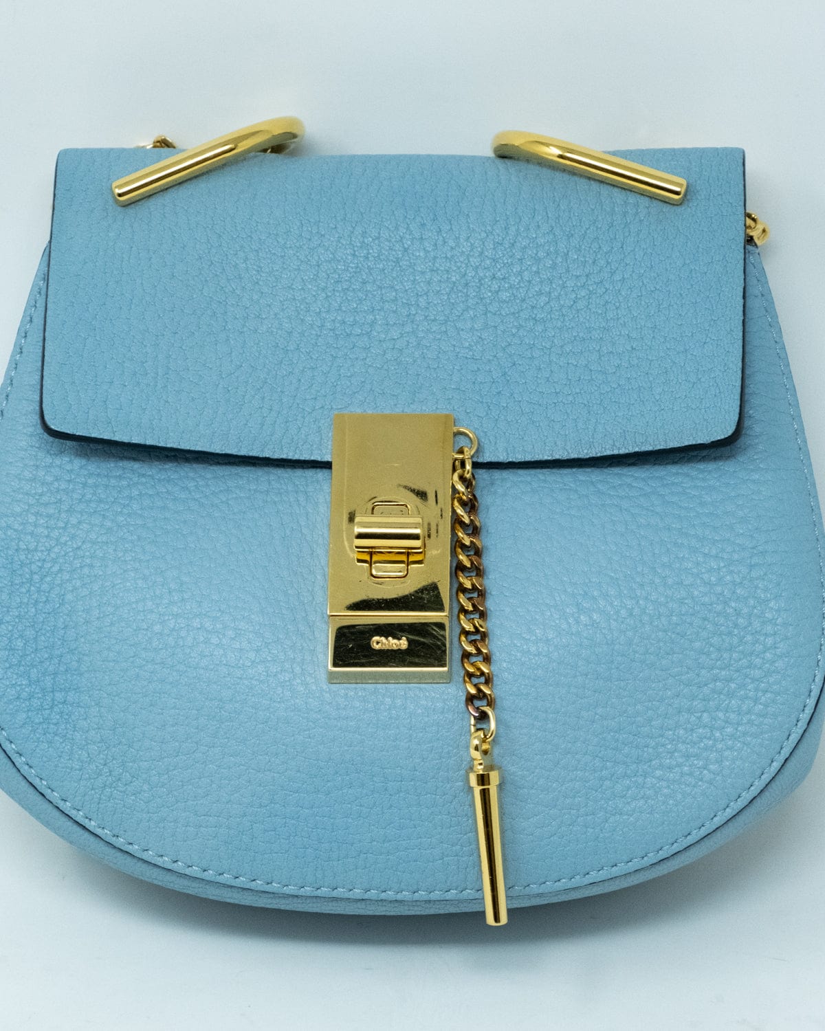 Chloé Chloe Blue Leather Drew Bag GHW - AGL1761