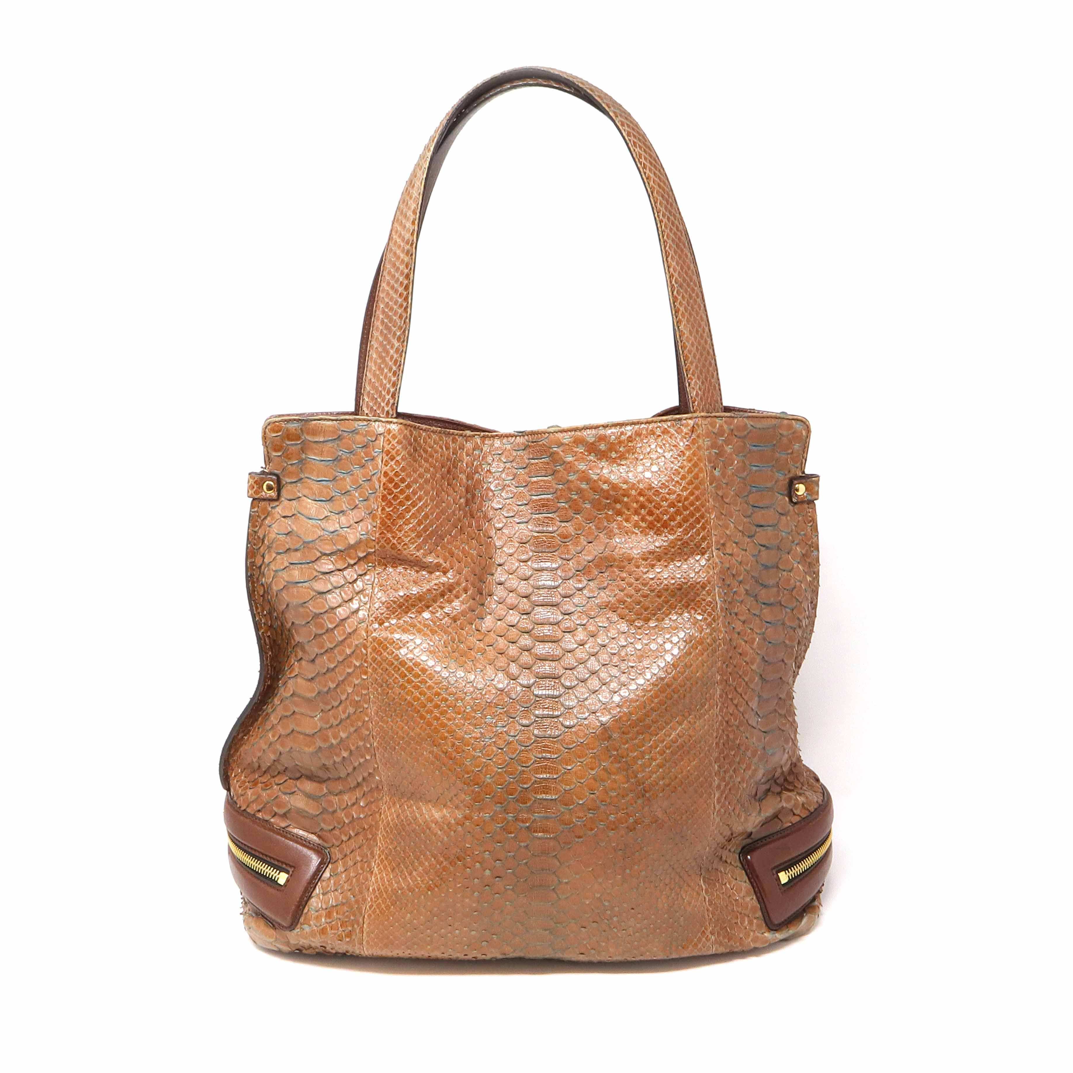 Chloe Chloe Brown Python skin Tote