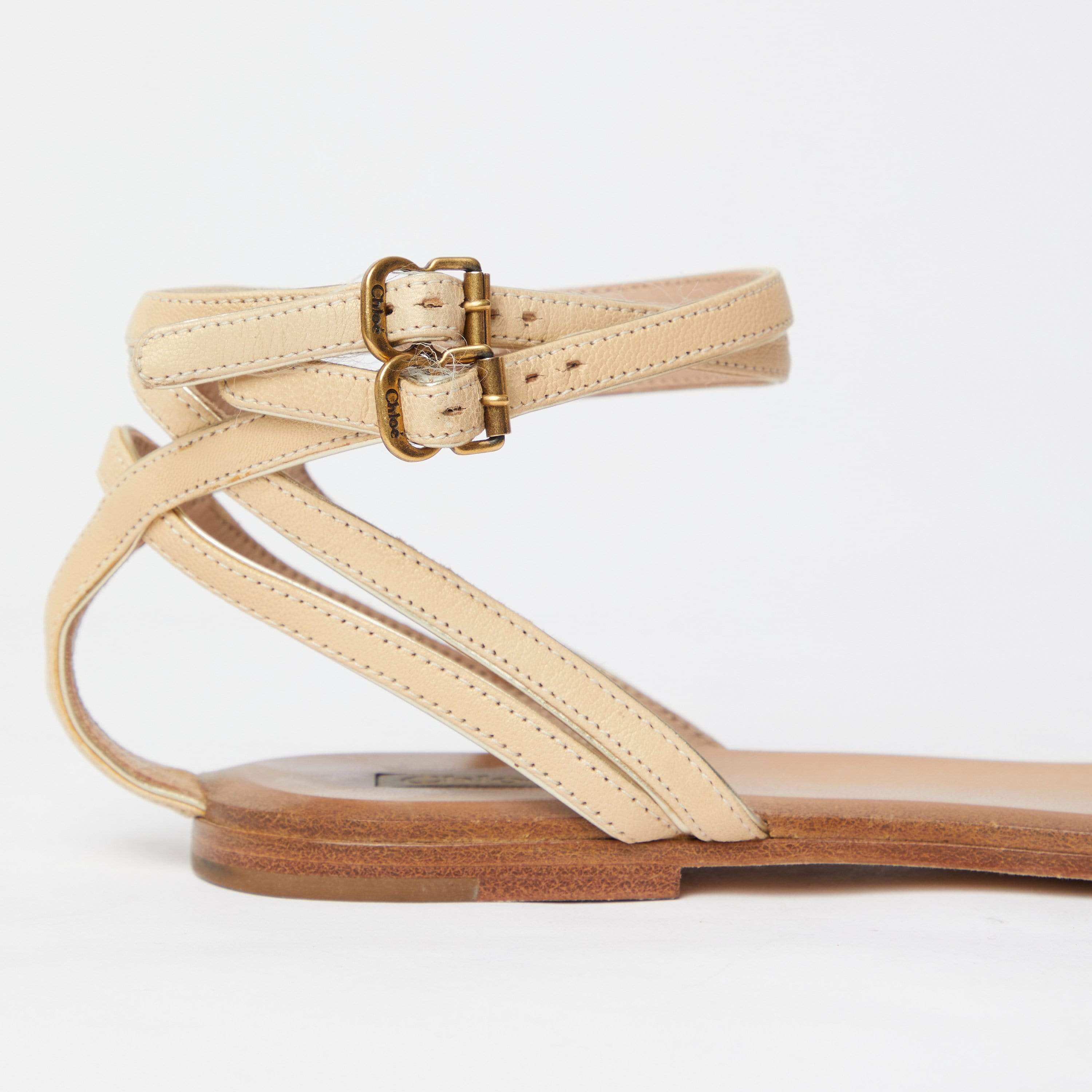 Chloé Chloe Gold Sandals