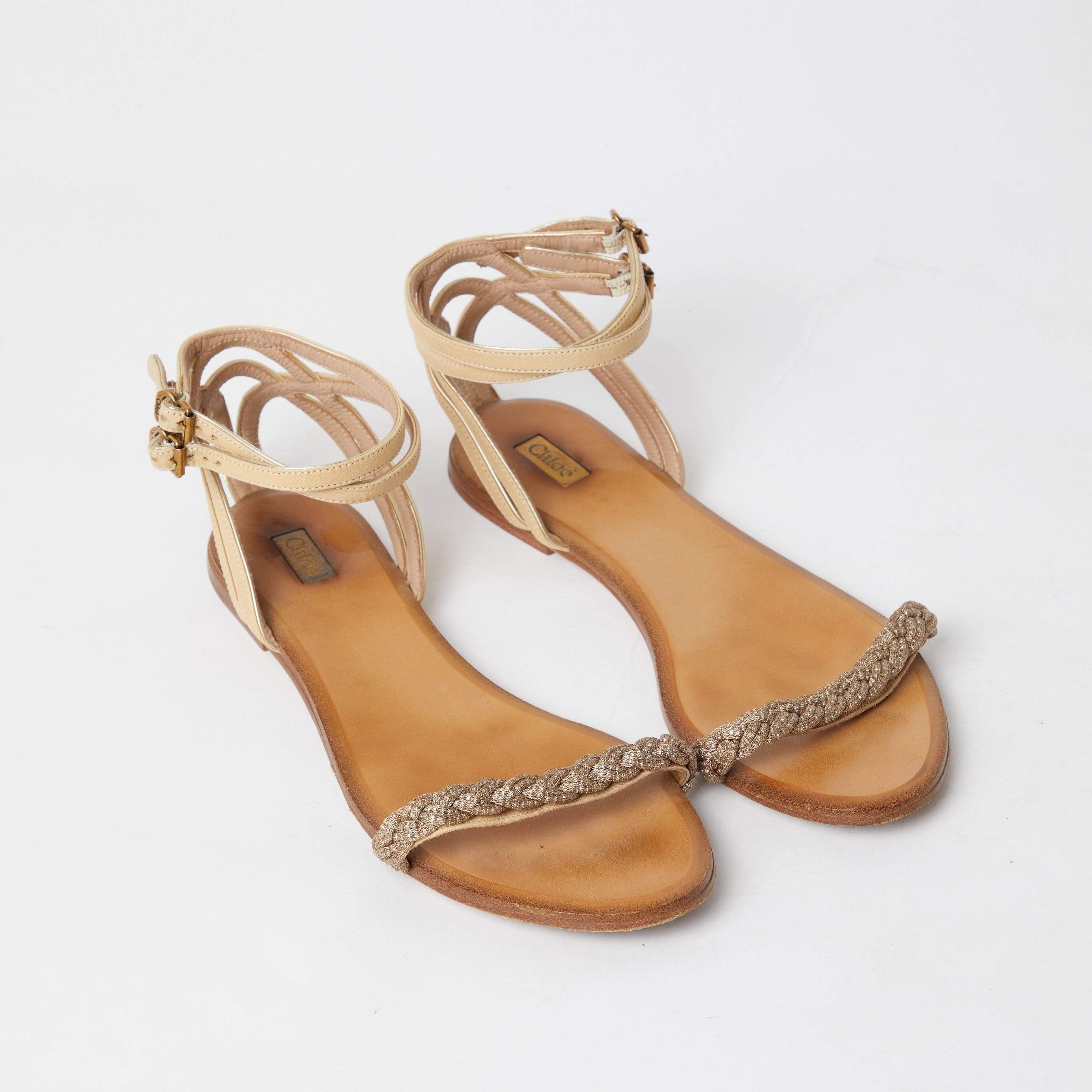 Chloé Chloe Gold Sandals