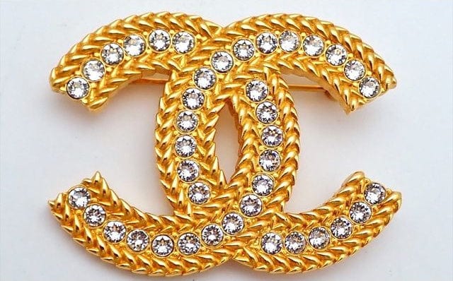 Christian Dior Chanel D20a Rhinestone Coco Brooch With Box 4275870