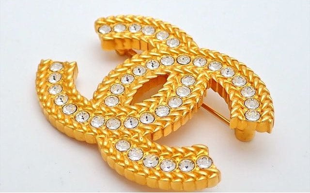 Christian Dior Chanel D20a Rhinestone Coco Brooch With Box 4275870