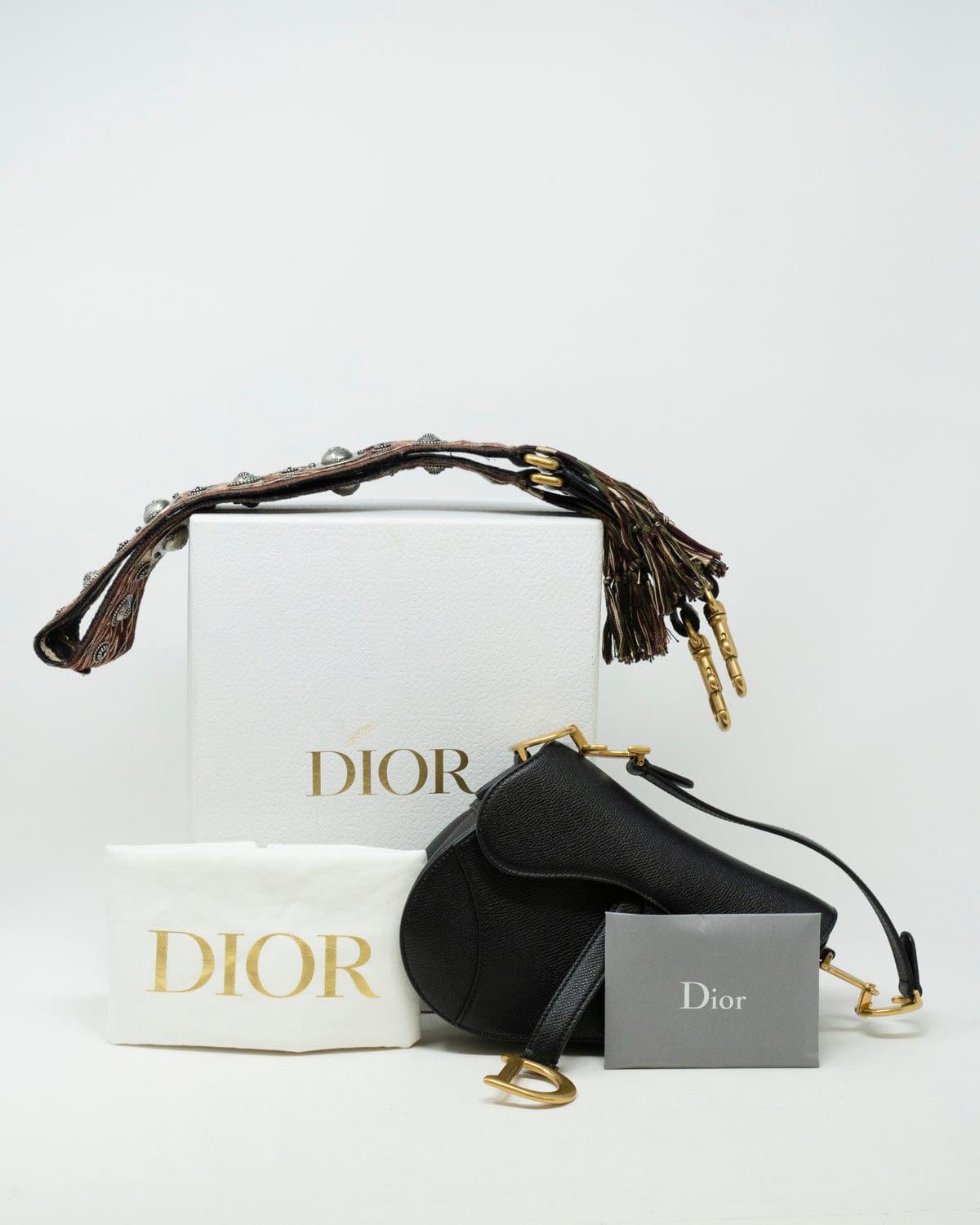 Christian Dior Christian Dior Black Leather Mini saddle Bag - AGL1908