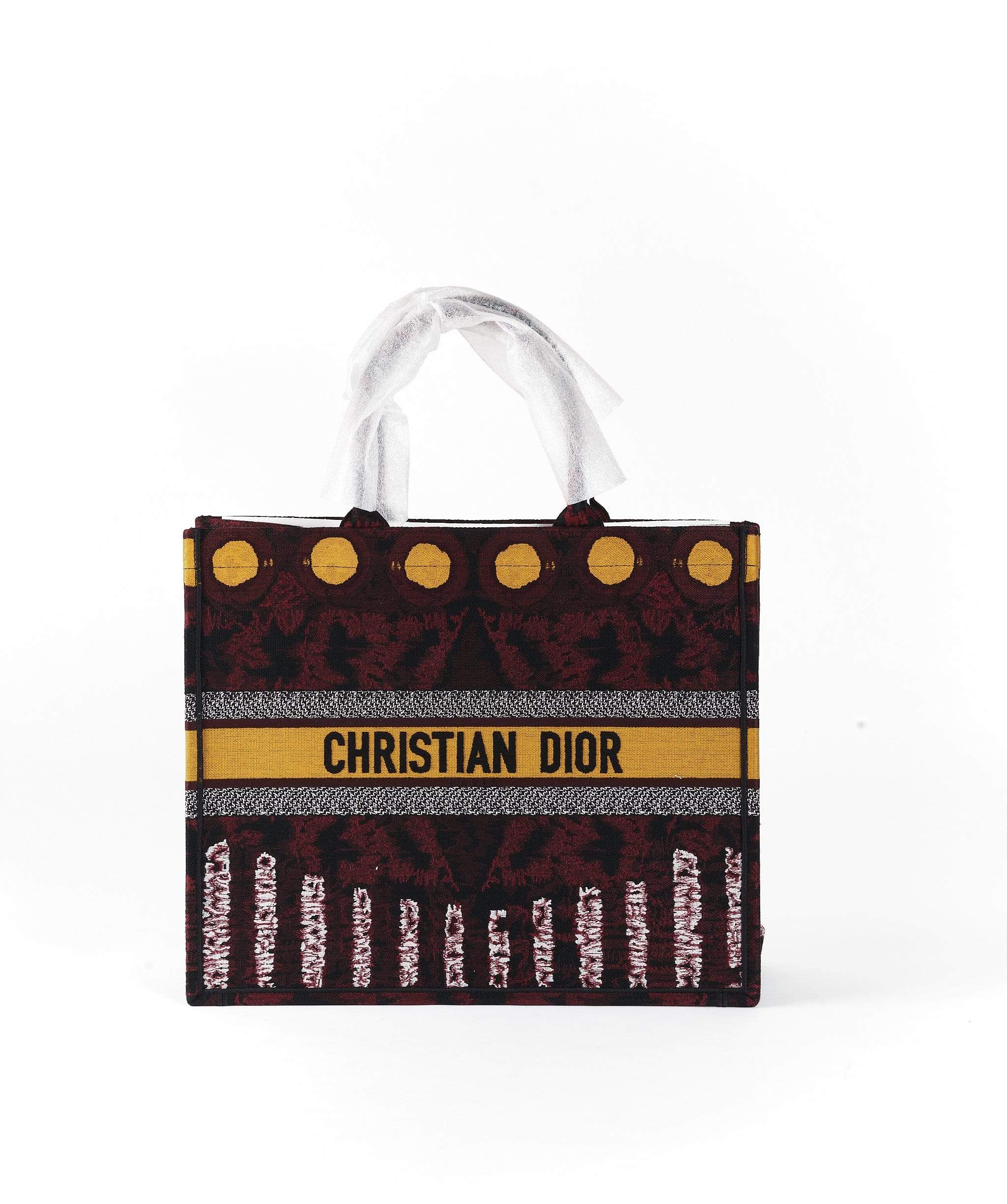 Christian Dior Christian Dior book tote Yellow circle and Burgundy print