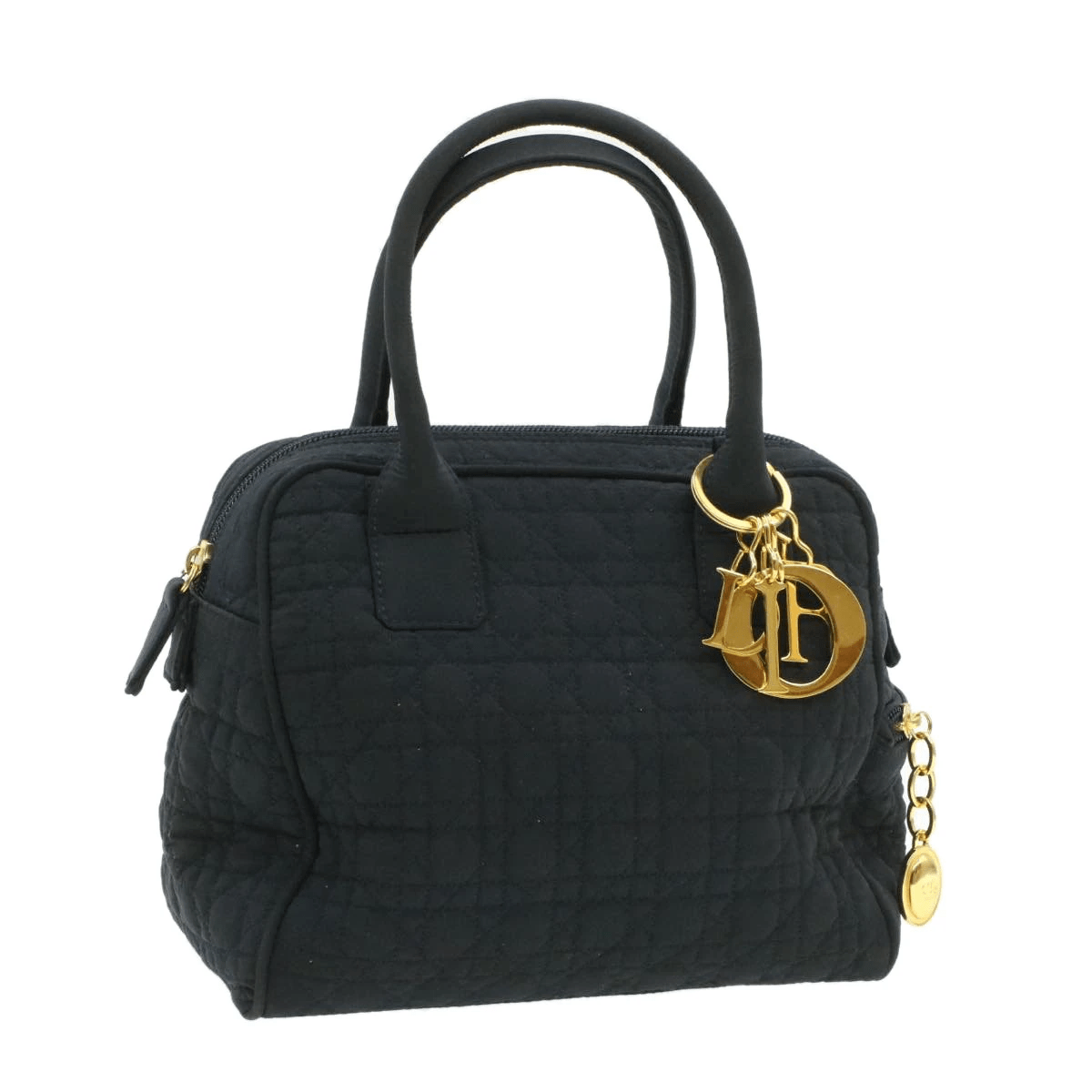 Christian Dior CHRISTIAN DIOR Cannage Hand Bag Black Nylon