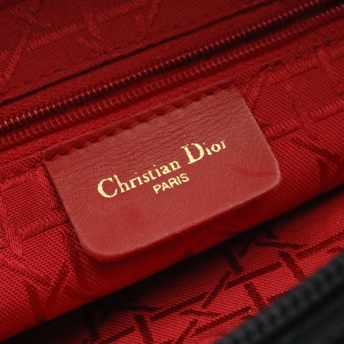 Christian Dior CHRISTIAN DIOR Cannage Hand Bag Black Nylon