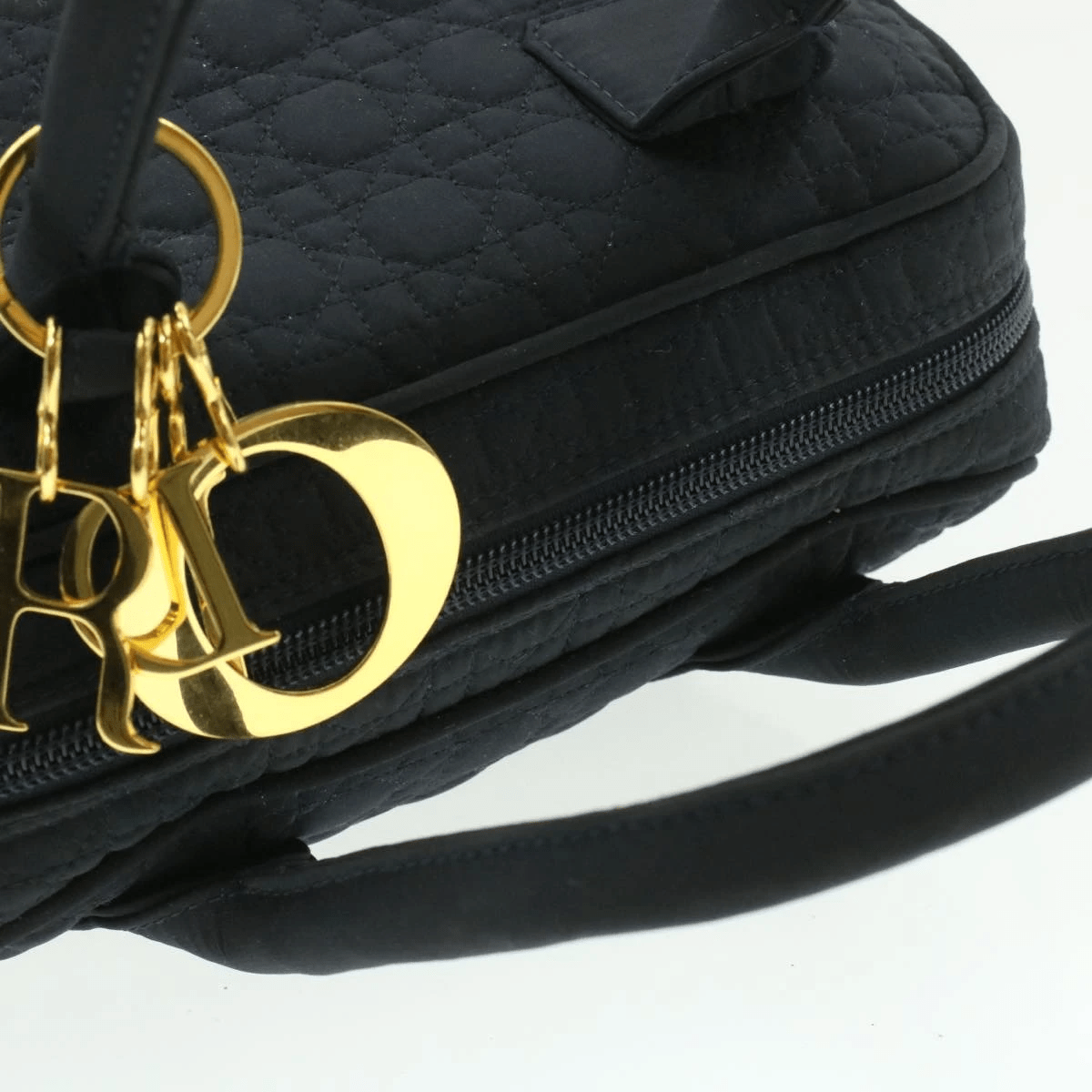 Christian Dior CHRISTIAN DIOR Cannage Hand Bag Black Nylon