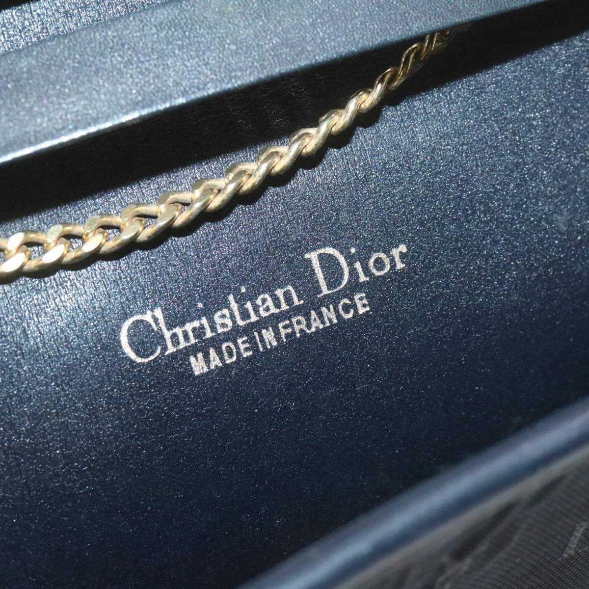 Christian Dior CHRISTIAN DIOR Chain Shoulder Bag Black Canvas Auth 21499 MW2753