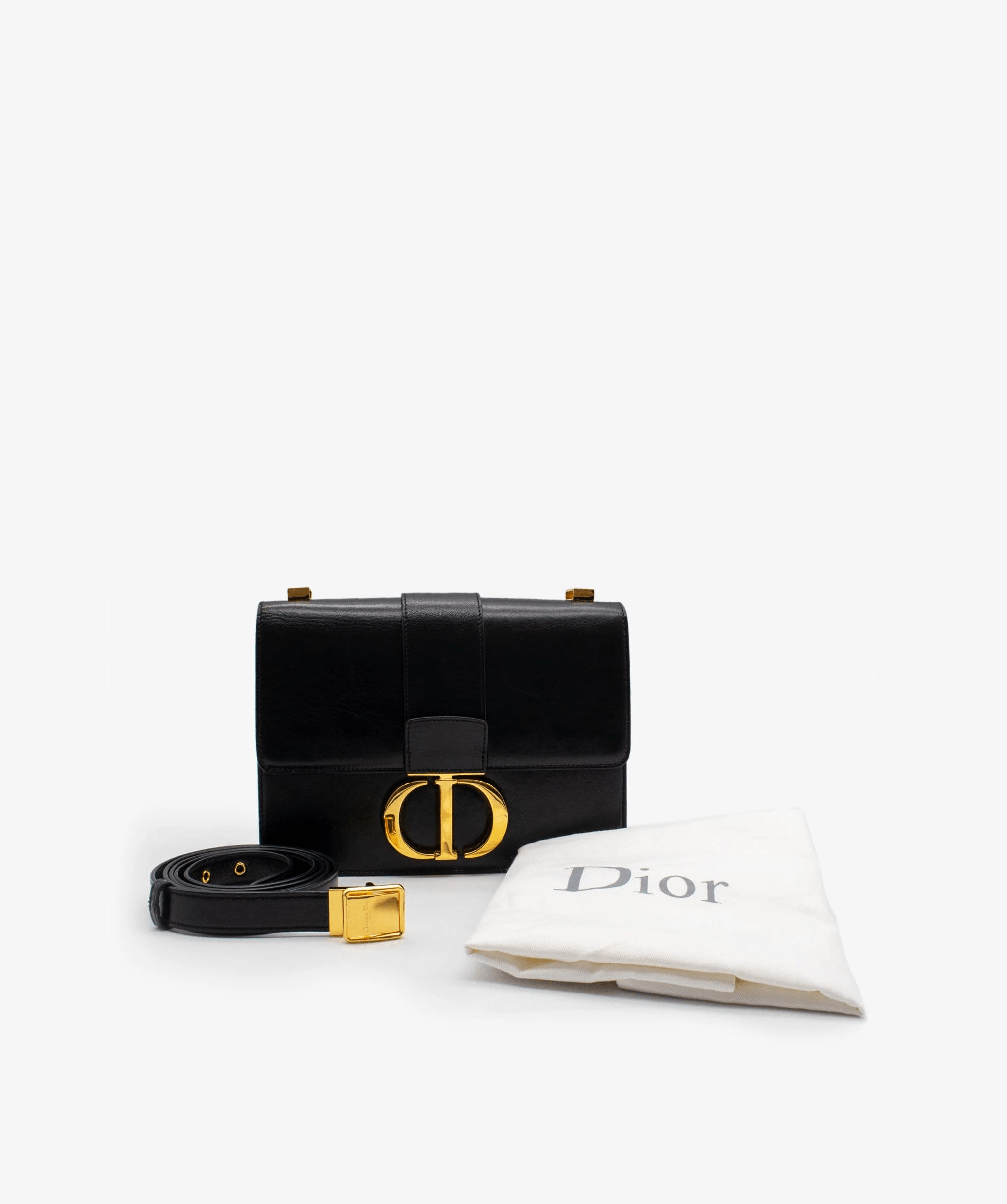 Christian Dior Dior 30 Montaigne Black Calfskin Bag