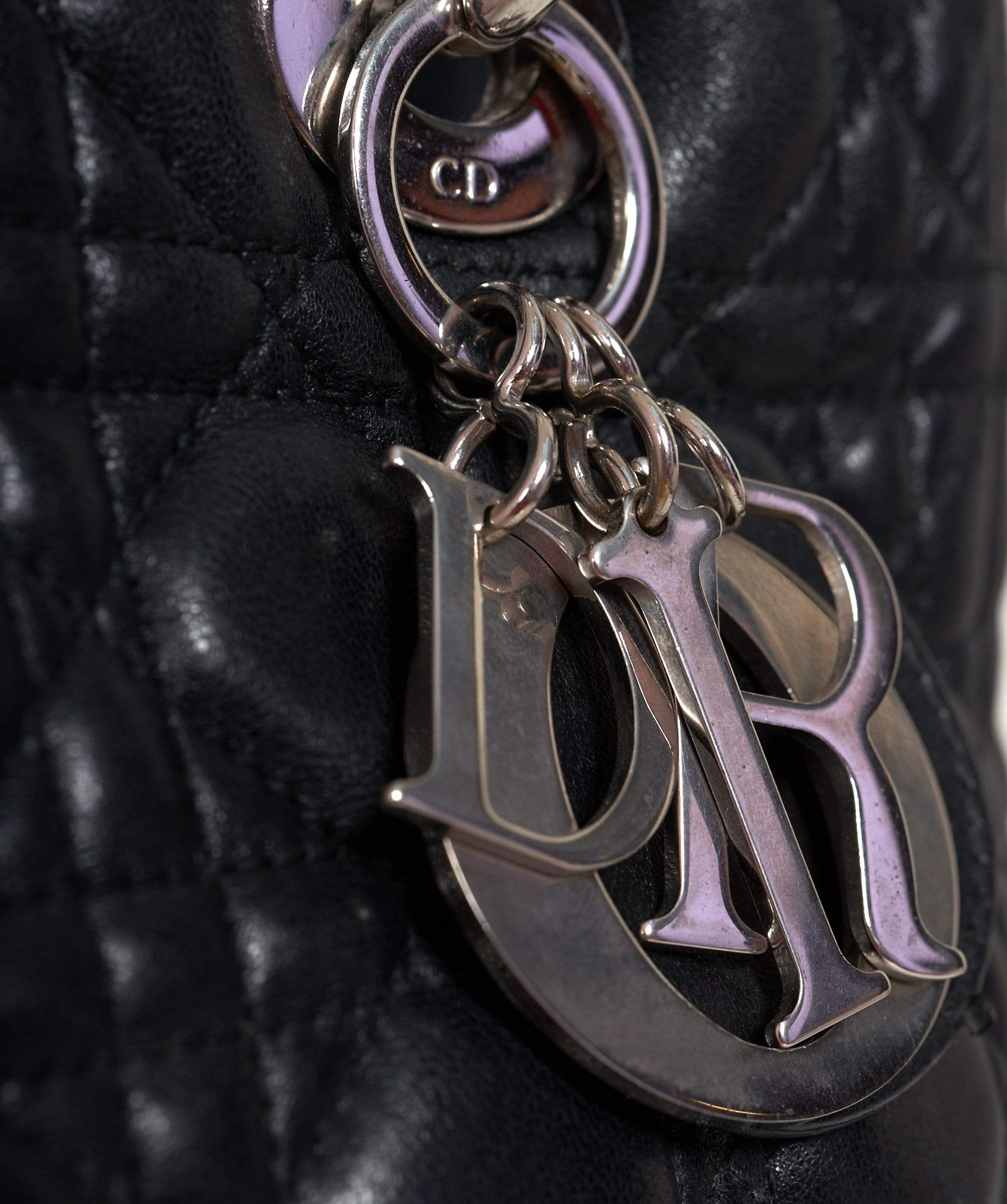 Christian Dior Dior Lady Bag Black Lambskin shw - ASL1418