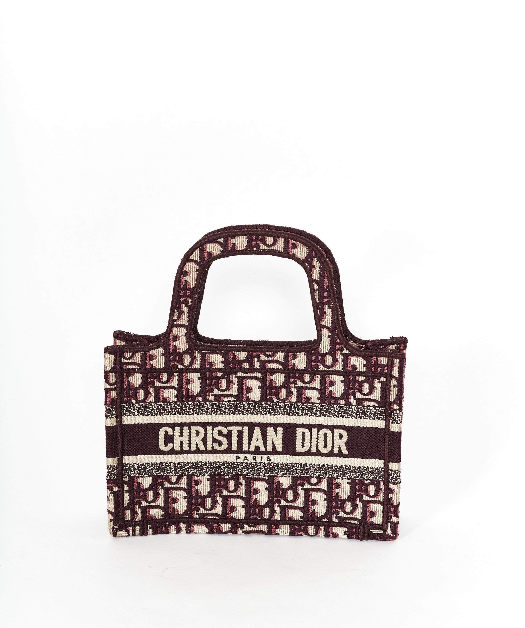 Christian Dior Dior Mini Burgundy Oblique Book Tote AGL1098