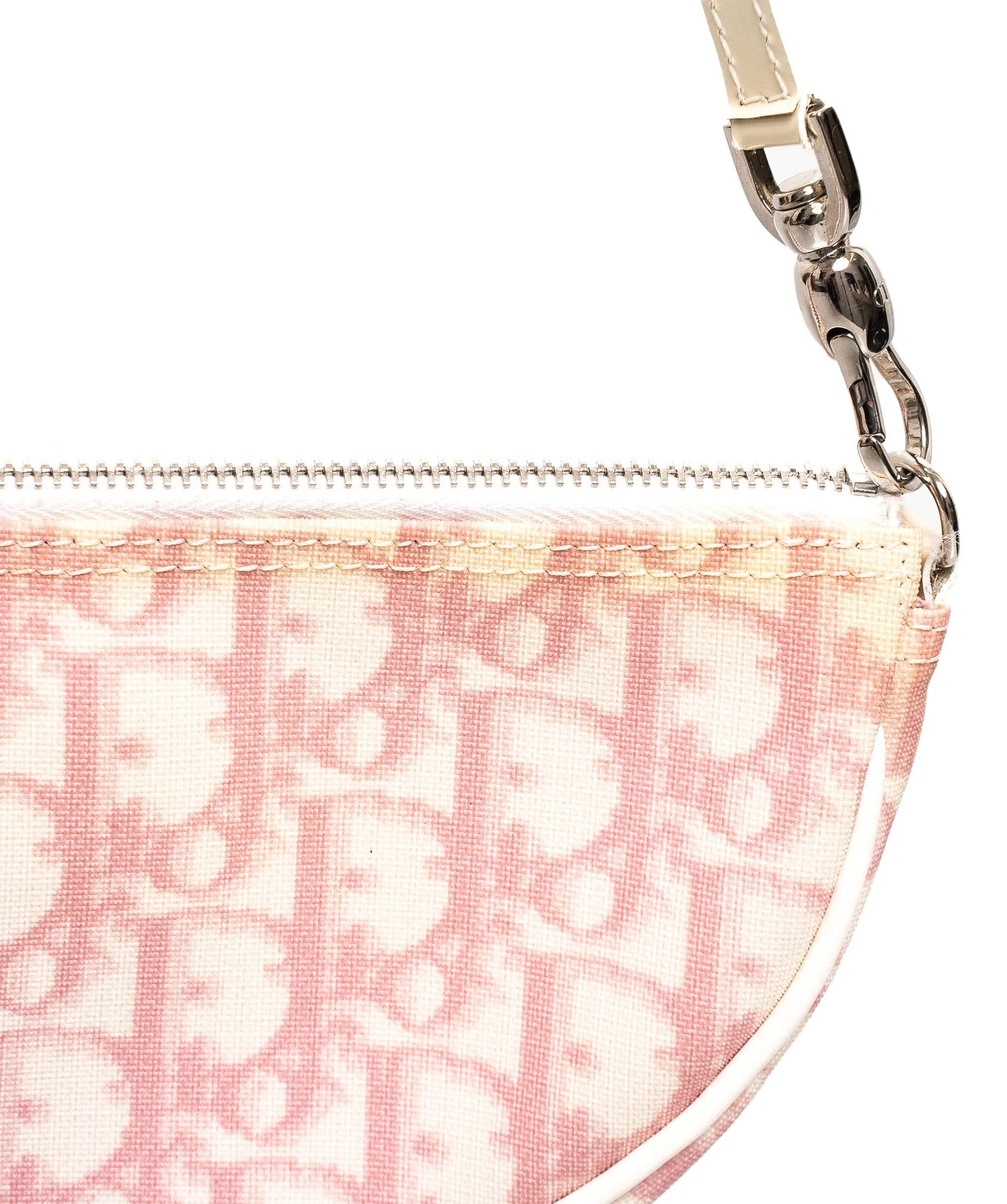 Christian Dior Dior Pink Oblique Coated Canvas Saddle Pouch AGC1028