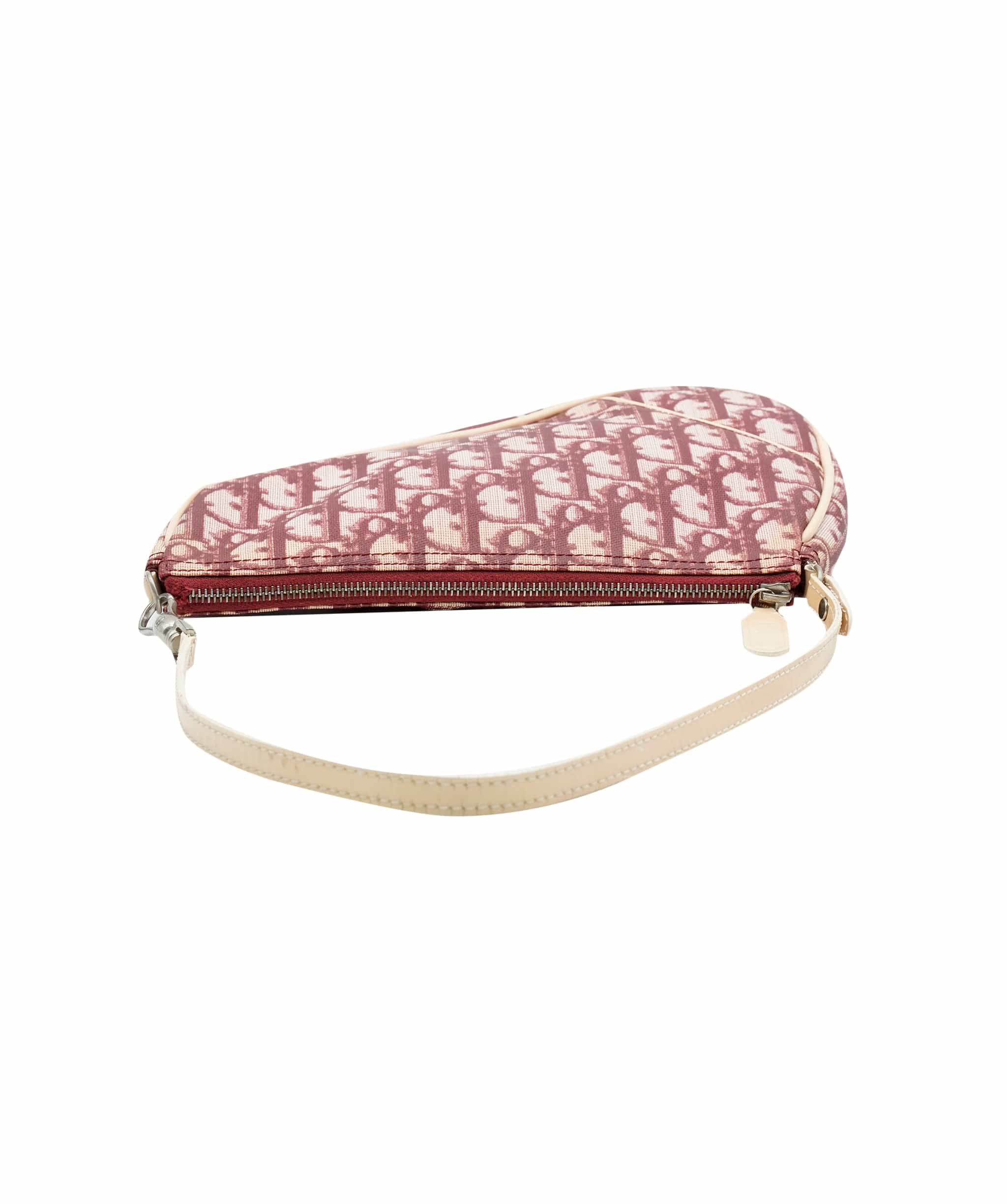 Christian Dior Dior Red Oblique Canvas Mini Saddle Pouch AGC1026