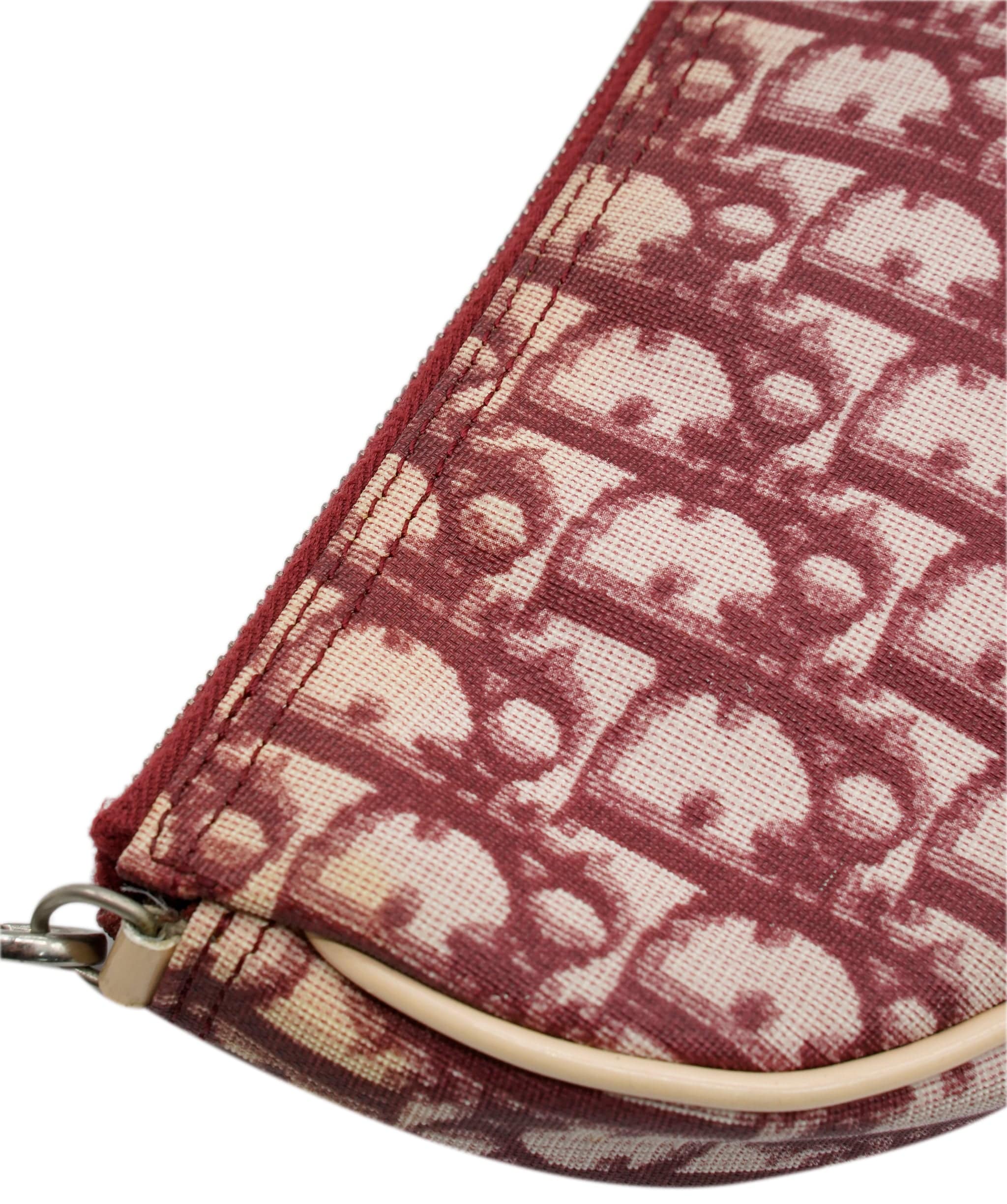 Christian Dior Dior Red Oblique Canvas Mini Saddle Pouch AGC1026