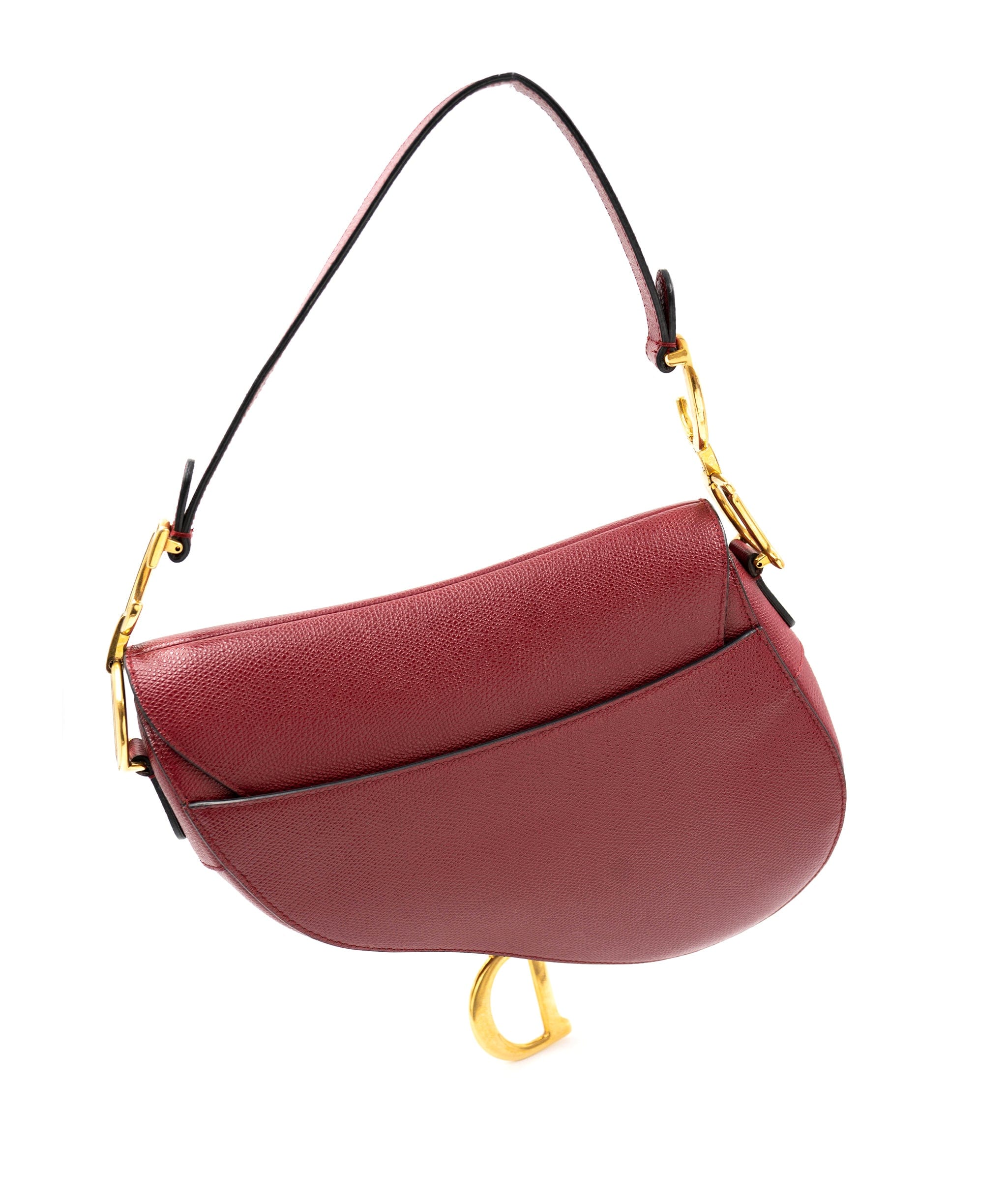 Christian Dior Dior Saddle Burgundy Red Saddle bag with Oblique Studded Strap - AWL3563