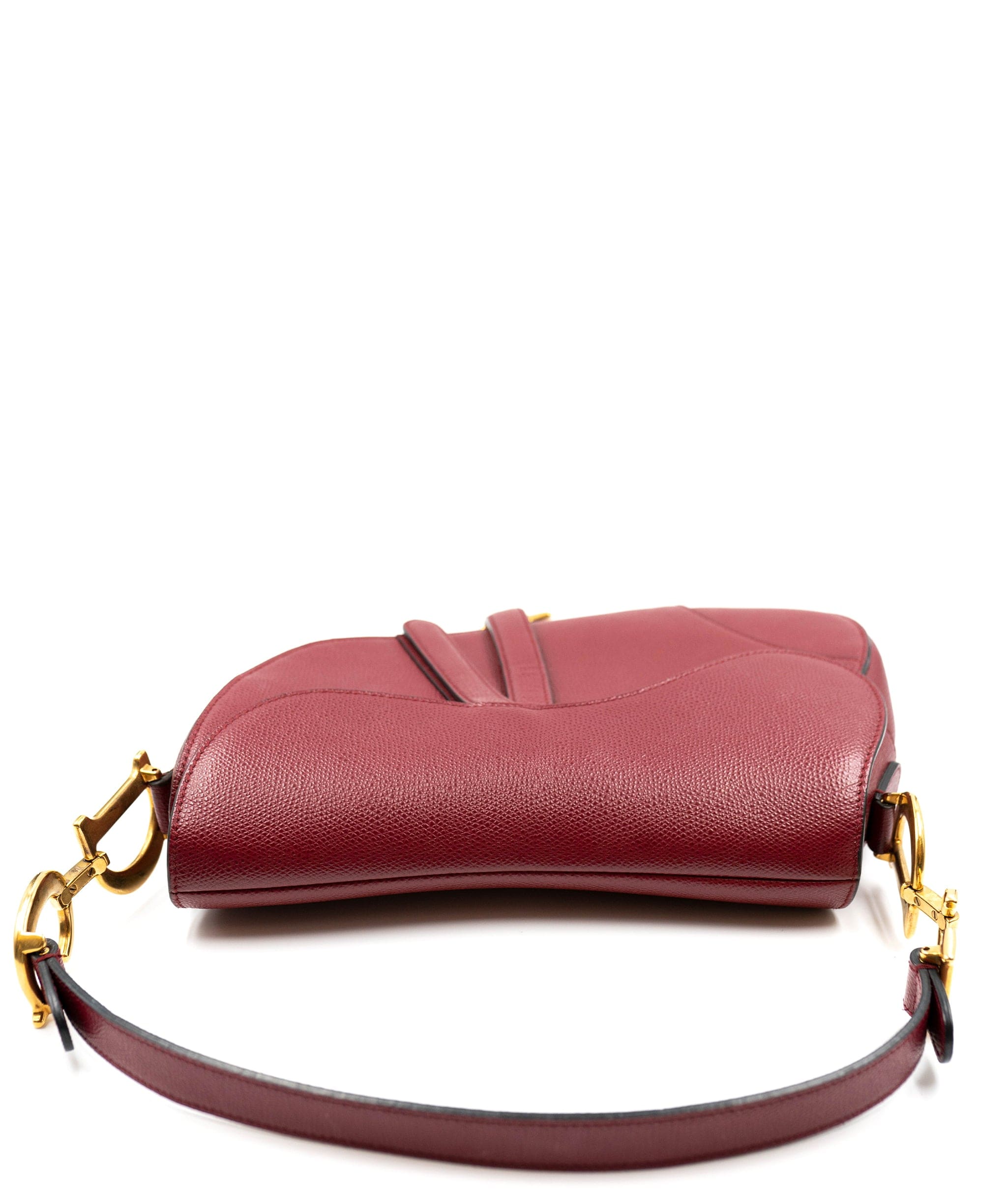 Christian Dior Dior Saddle Burgundy Red Saddle bag with Oblique Studded Strap - AWL3563