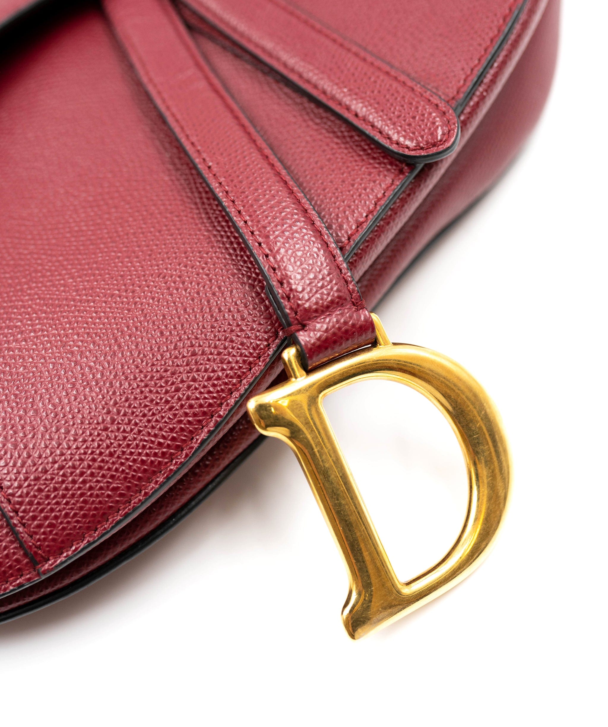 Christian Dior Dior Saddle Burgundy Red Saddle bag with Oblique Studded Strap - AWL3563