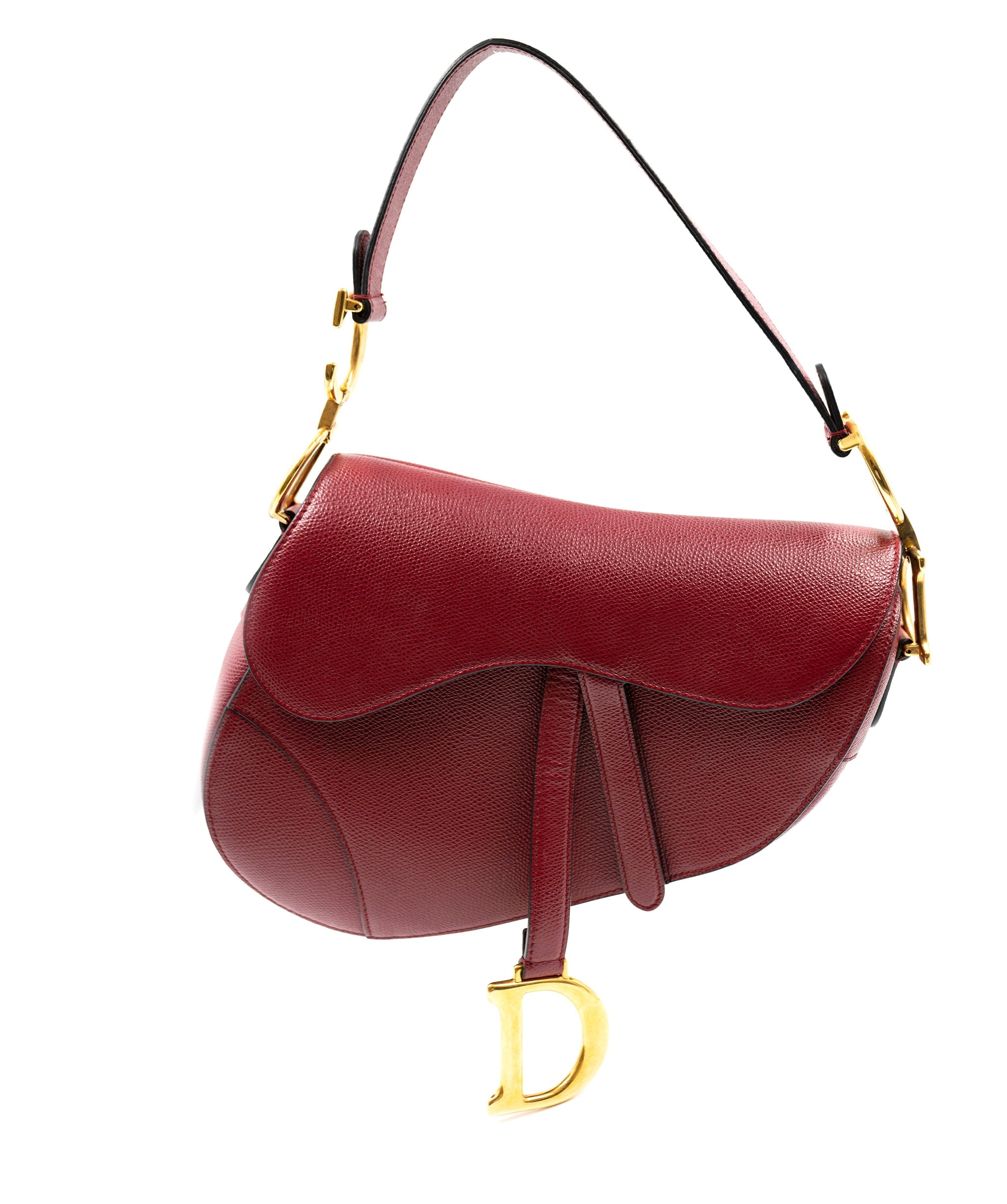 Christian Dior Dior Saddle Burgundy Red Saddle bag with Oblique Studded Strap - AWL3563